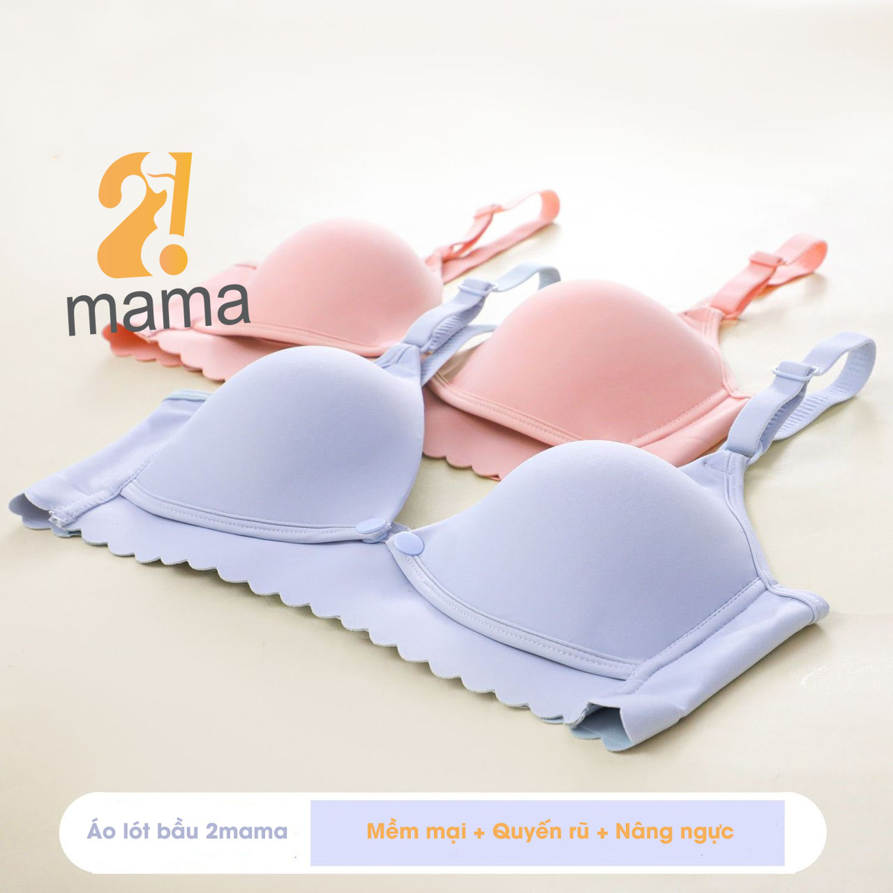Mô tả Áo lót ngực bầu 2mama cho bé bú, chất liệu su non viền sóng mềm mại, nâng ngực, quyến rũ V185 - 6