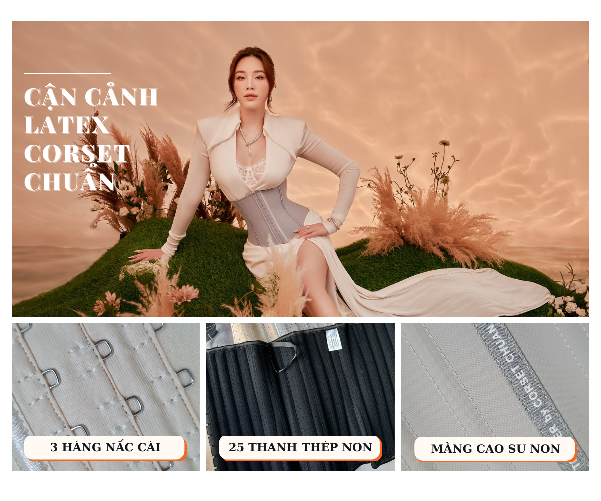 Mô tả Đai nịt bụng giảm mỡ định hình eo thon Latex Corset Chuẩn Luxury truyền thống 25cm - 2