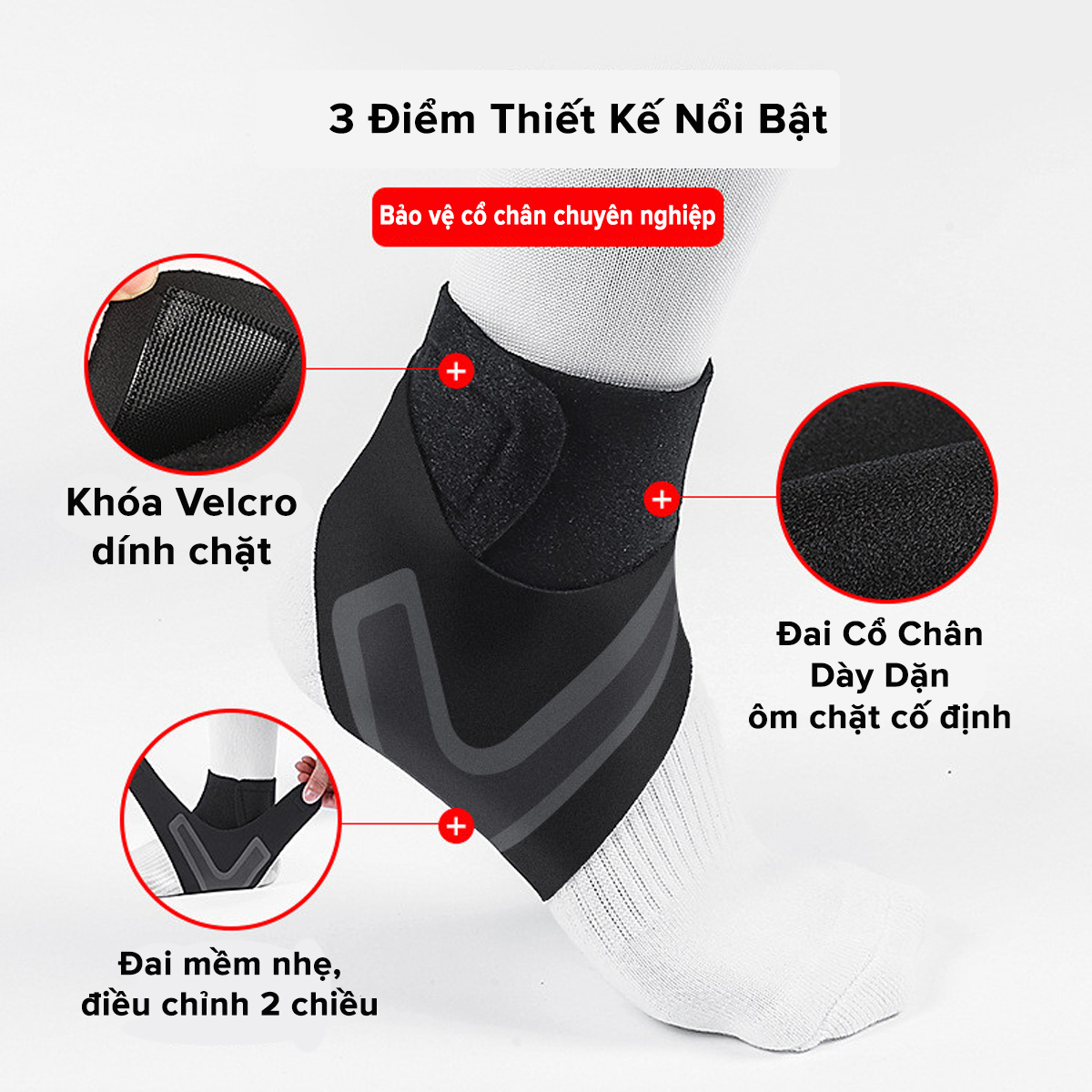 Mô tả Đai Băng Quấn Cổ Chân Giúp Bảo Vệ Mắt Cá Chân, Chống Lật Cổ Chân Khi Chơi Thể Thao, Bóng Đá, Tập Gym Chính Hãng Amalife - 5