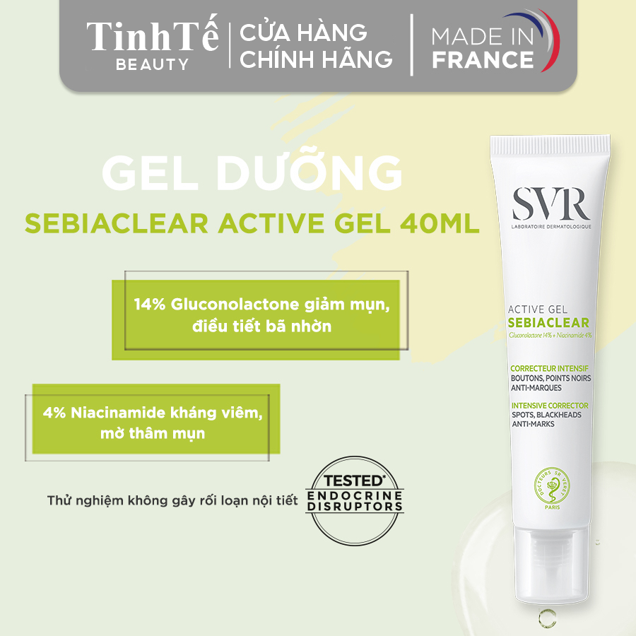 Mô tả Gel dưỡng giảm mụn ngừa thâm SVR Sebiaclear Active Gel 40ml - 1