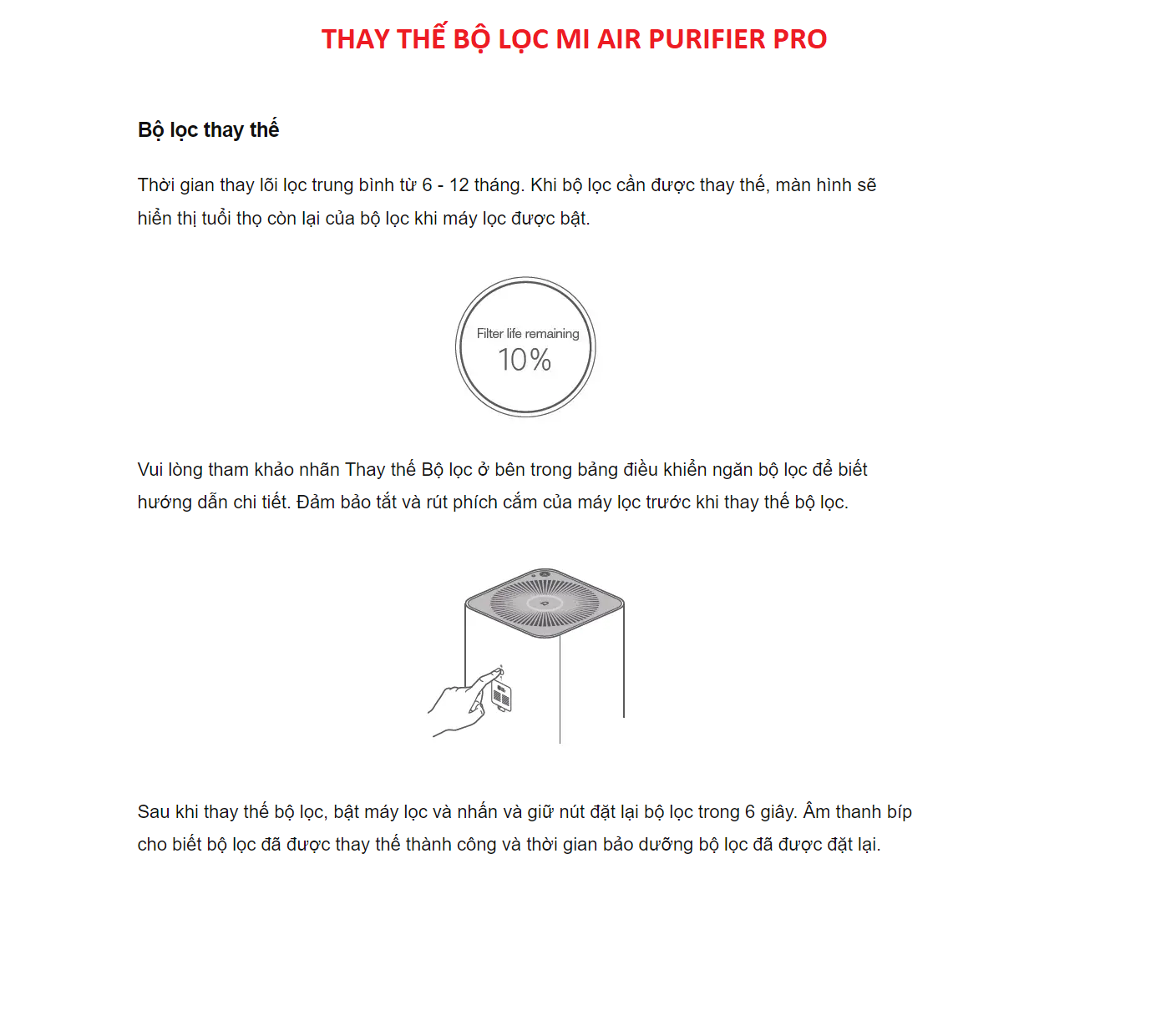 Mô tả Lõi lọc không khí Xiaomi Smart Air Purifier Filter Có chip RFID - Chính hãng Digiworld - 2