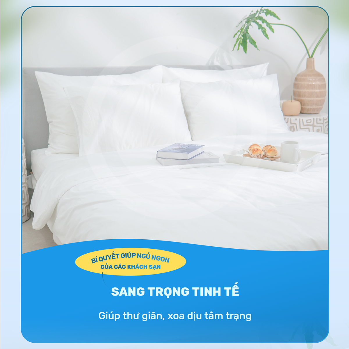 Mô tả Bộ chăn ga trắng khách sạn CHU MY, cotton Sateen 100%, T400, chuẩn 5 sao cho phòng ngủ - 6