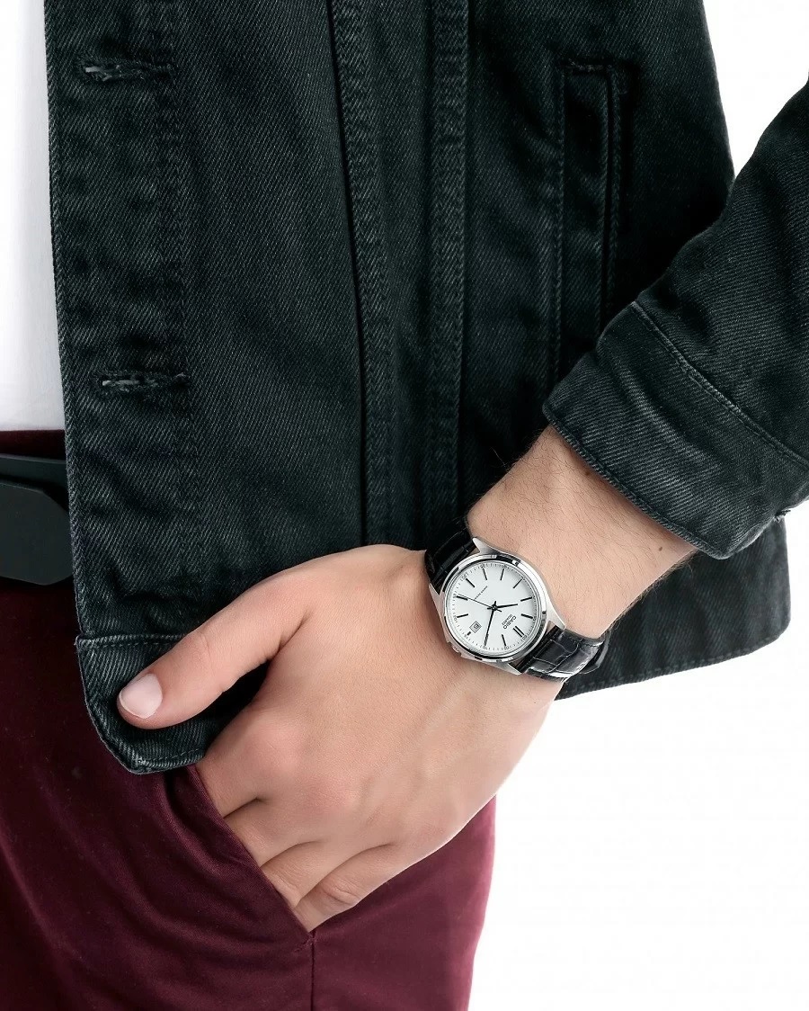 Mô tả Đồng Hồ Casio Nam MTP-1183E-7ADF Mặt Tròn Màu Trắng Dây Da Chính Hãng - 2
