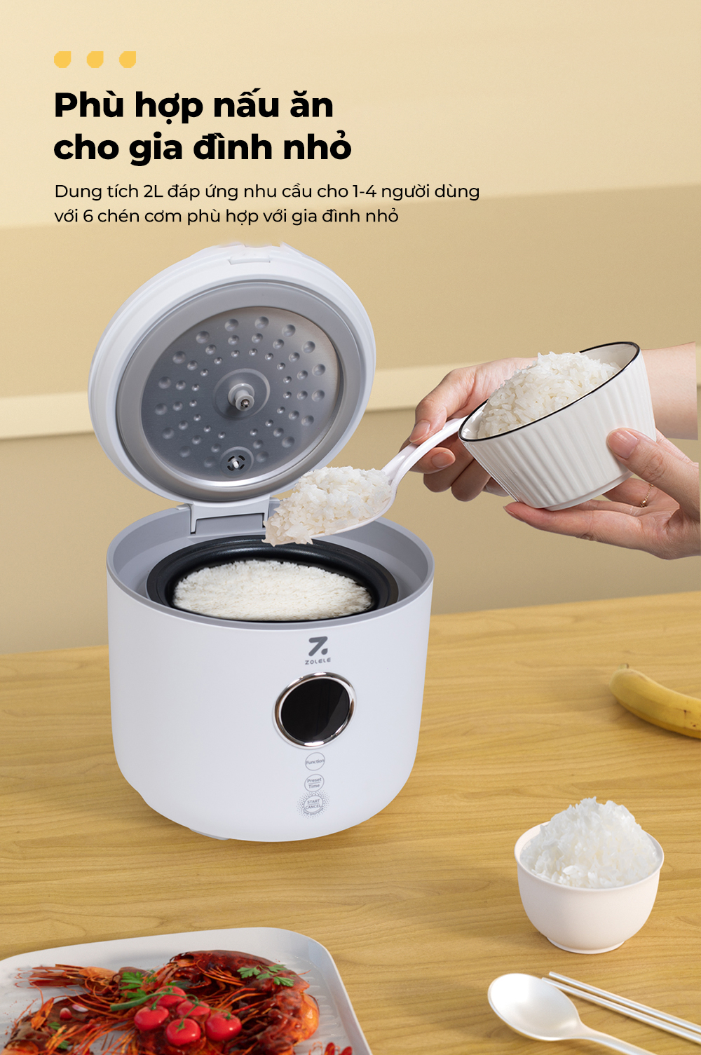 Nồi cơm điện ZOLELE RC201 2L