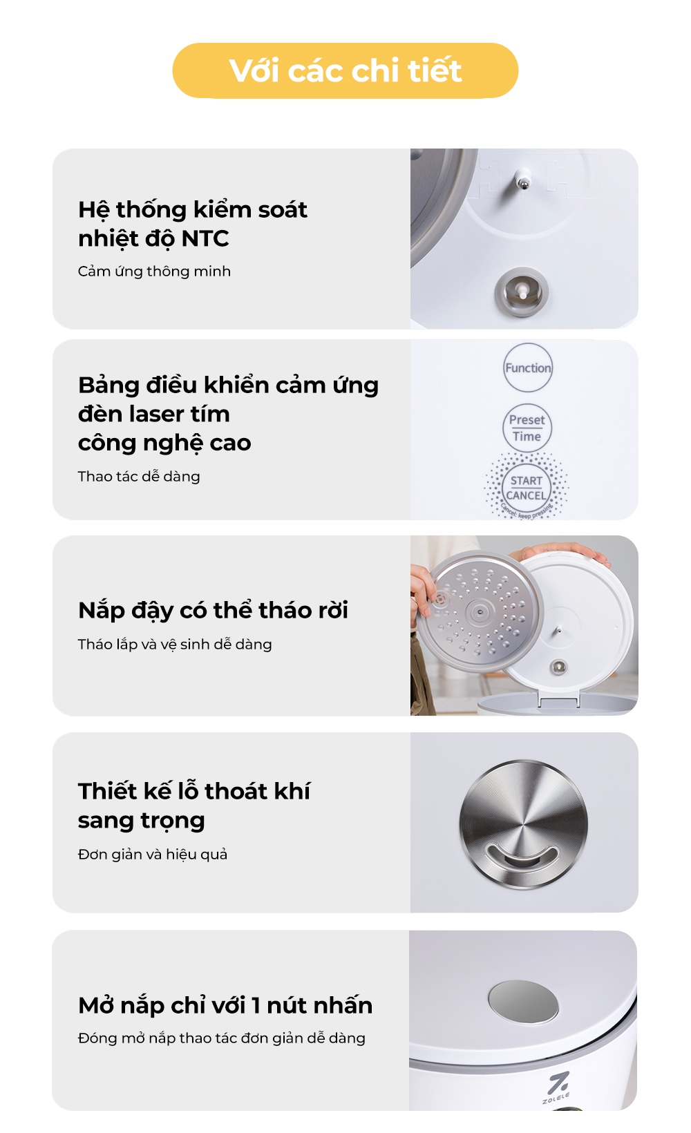 Nồi cơm điện ZOLELE RC201 2L