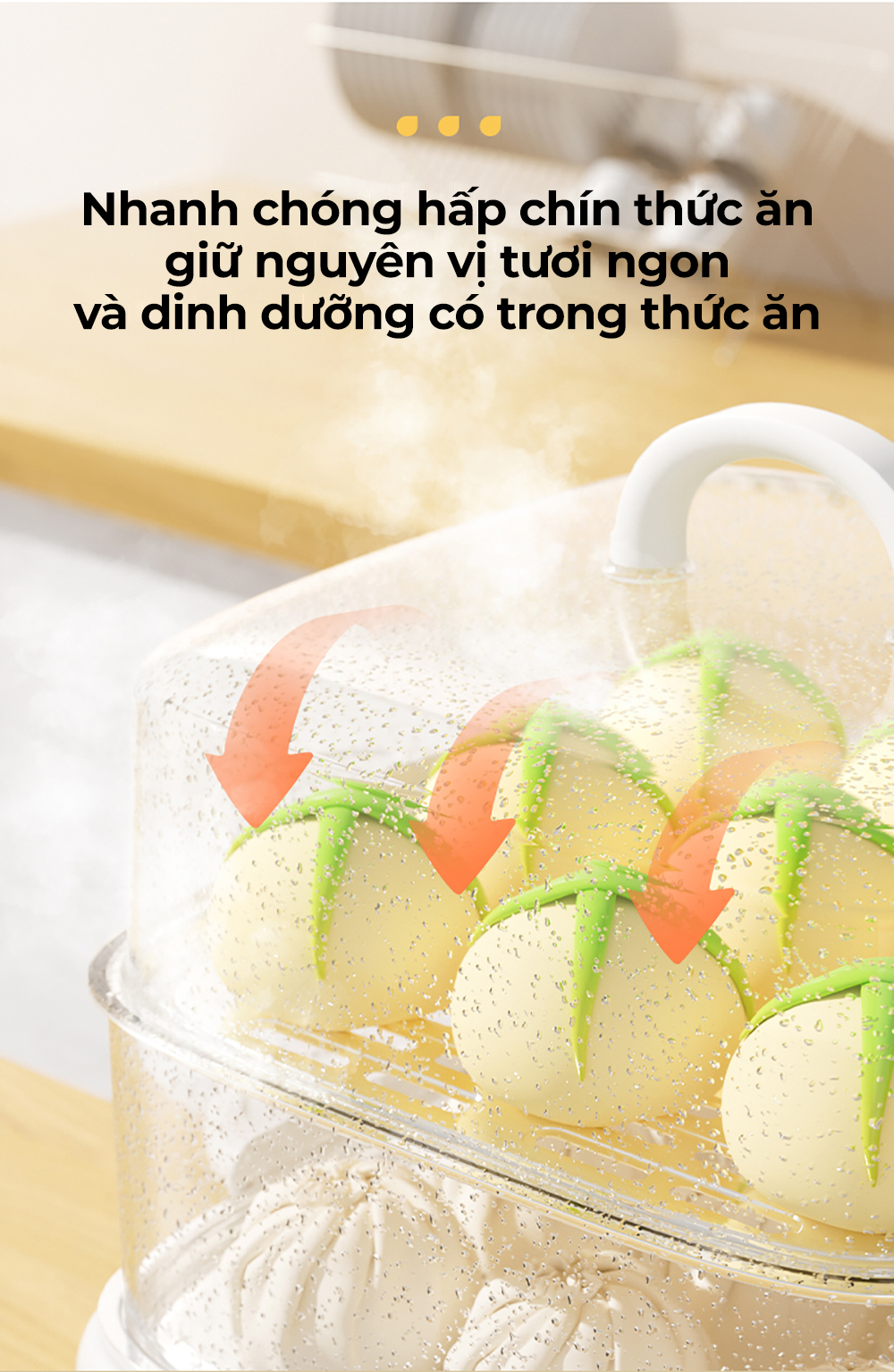 Mô tả Nồi hấp nồi lẩu điện đa năng 2 tầng ZOLELE nấu lẩu, nấu canh, hấp bánh bao ES931 9.3L - Chính hãng - 4