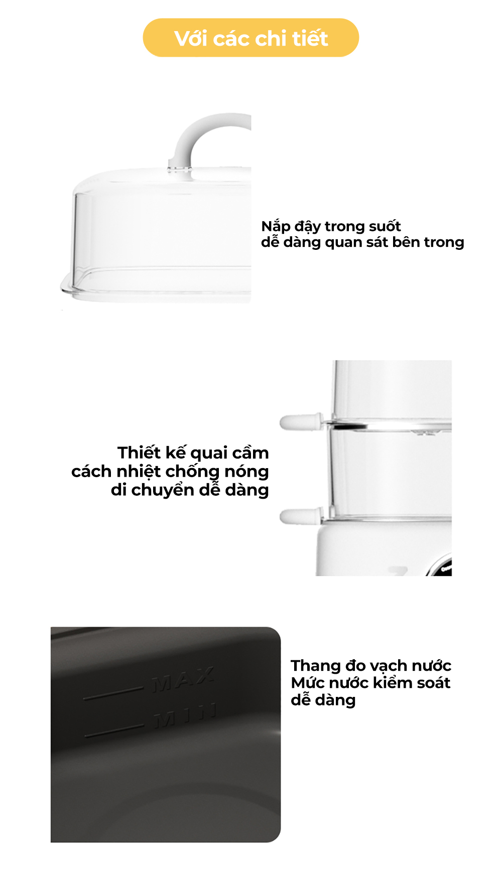 Mô tả Nồi hấp nồi lẩu điện đa năng 2 tầng ZOLELE nấu lẩu, nấu canh, hấp bánh bao ES931 9.3L - Chính hãng - 11
