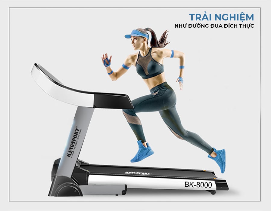 Mô tả Máy chạy bộ KINGSPORT BK-8000 đơn năng,tốc độ tối đa 14km/h,12 chường trình luyện tập - 1
