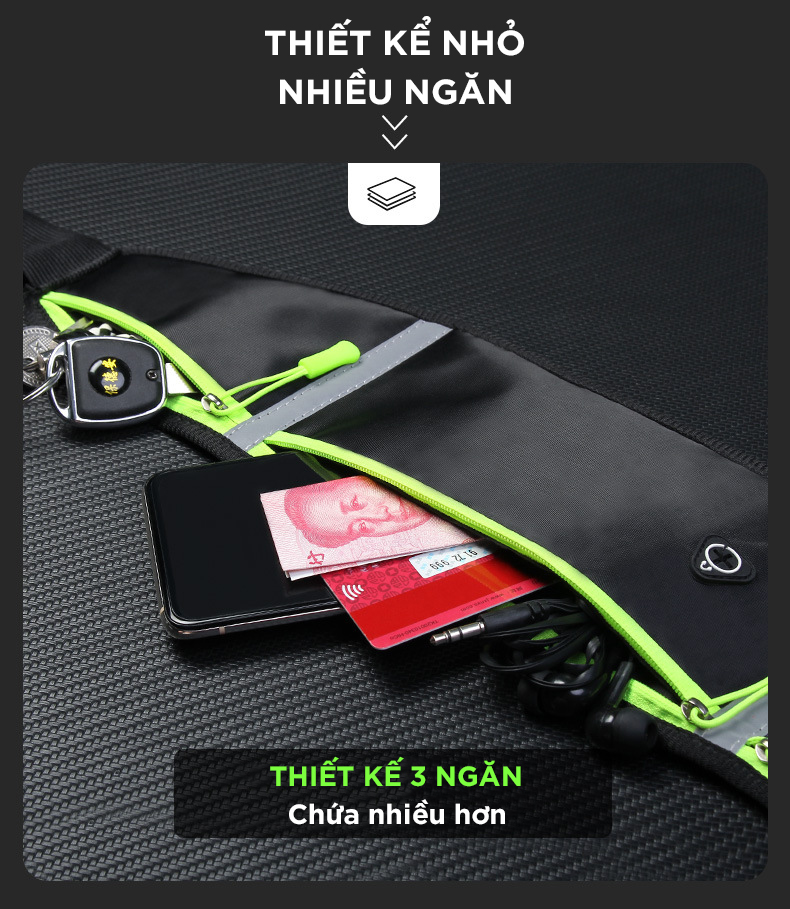 Mô tả Túi Đeo Chạy Bộ Bảo Hành 12 Tháng Đai Chạy Bộ Thể Thao Có Độ Chống Nước Cao Ngăn Đựng Chai Nước Cleacco DCBPQ Boro Sport - 3