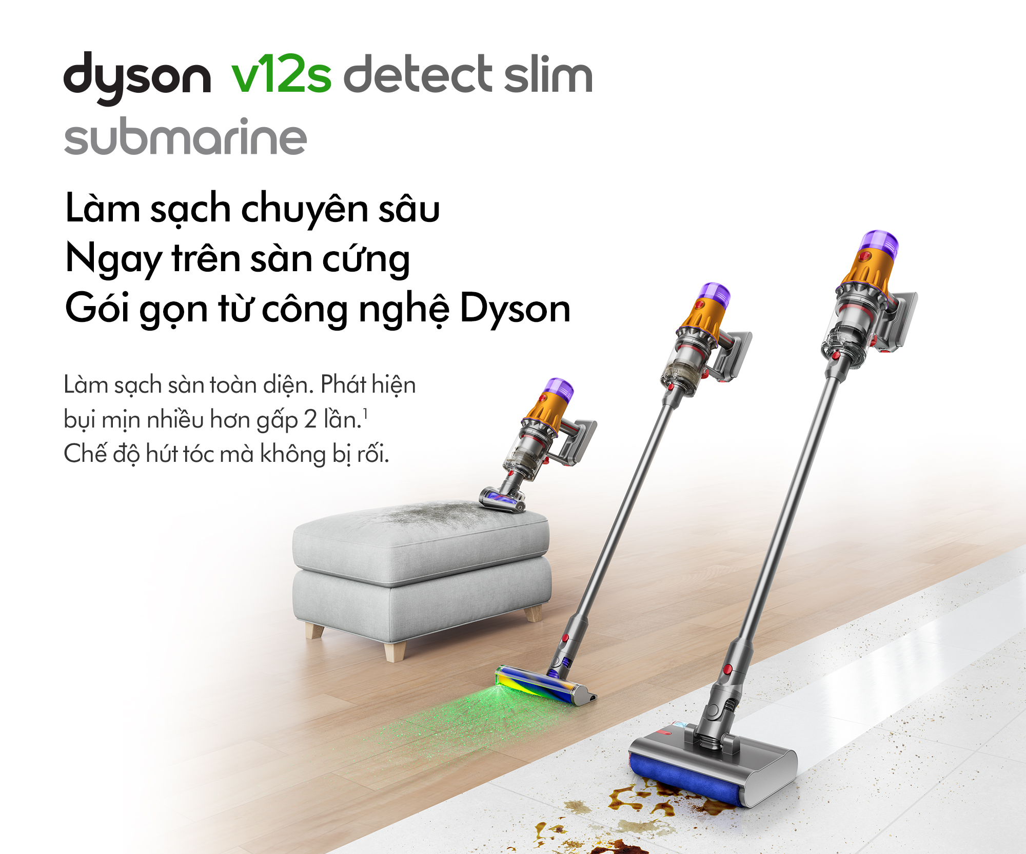 Mô tả Máy hút bụi lau nhà không dây Dyson V12 s Detect ™ Slim Submarine​ - 1