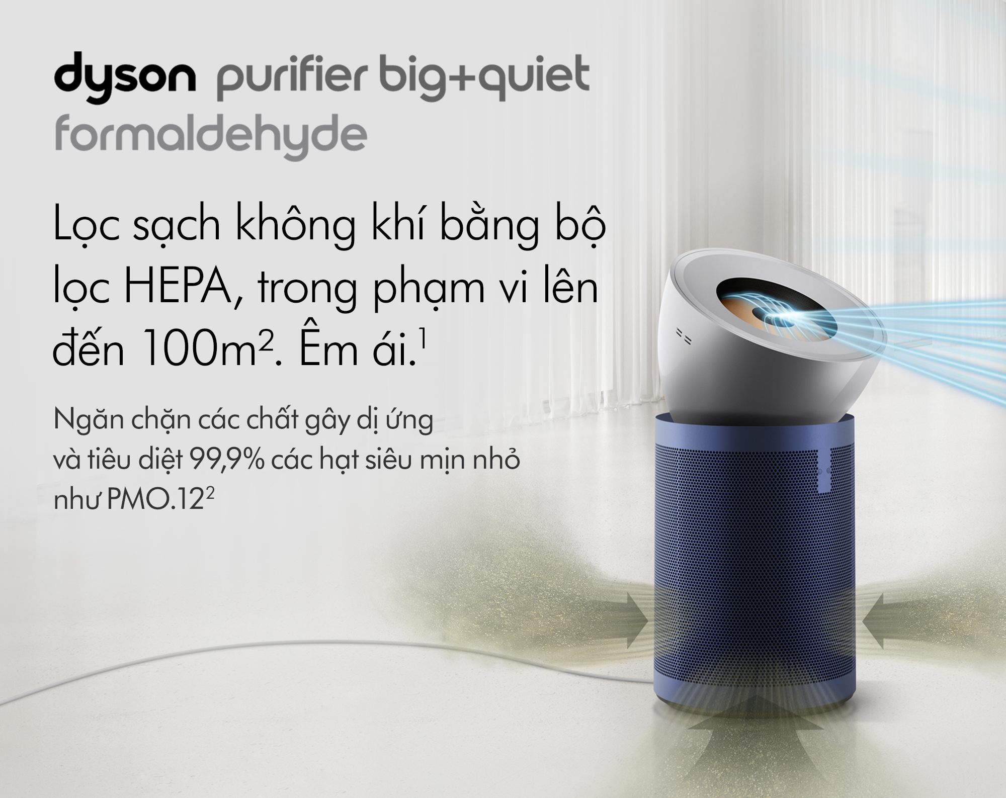 Mô tả Máy lọc không khí Dyson Purifier Big + Quiet Formaldehyde BP03 (Xám Trắng Xanh Phổ) - 1