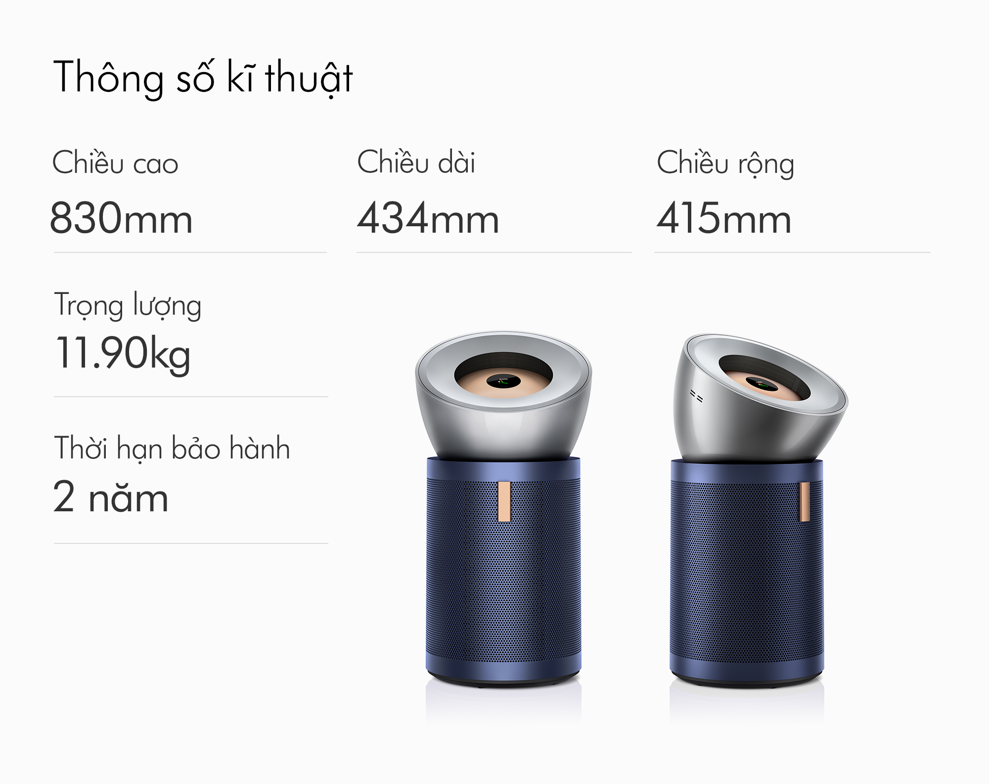 Mô tả Máy lọc không khí Dyson Purifier Big + Quiet Formaldehyde BP03 (Xám Trắng Xanh Phổ) - 10