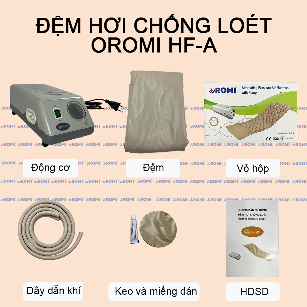 Mô tả Đệm hơi chống loét OROMI HF-A - Nệm chống ê mỏi, loét cho người già, người bệnh - 1