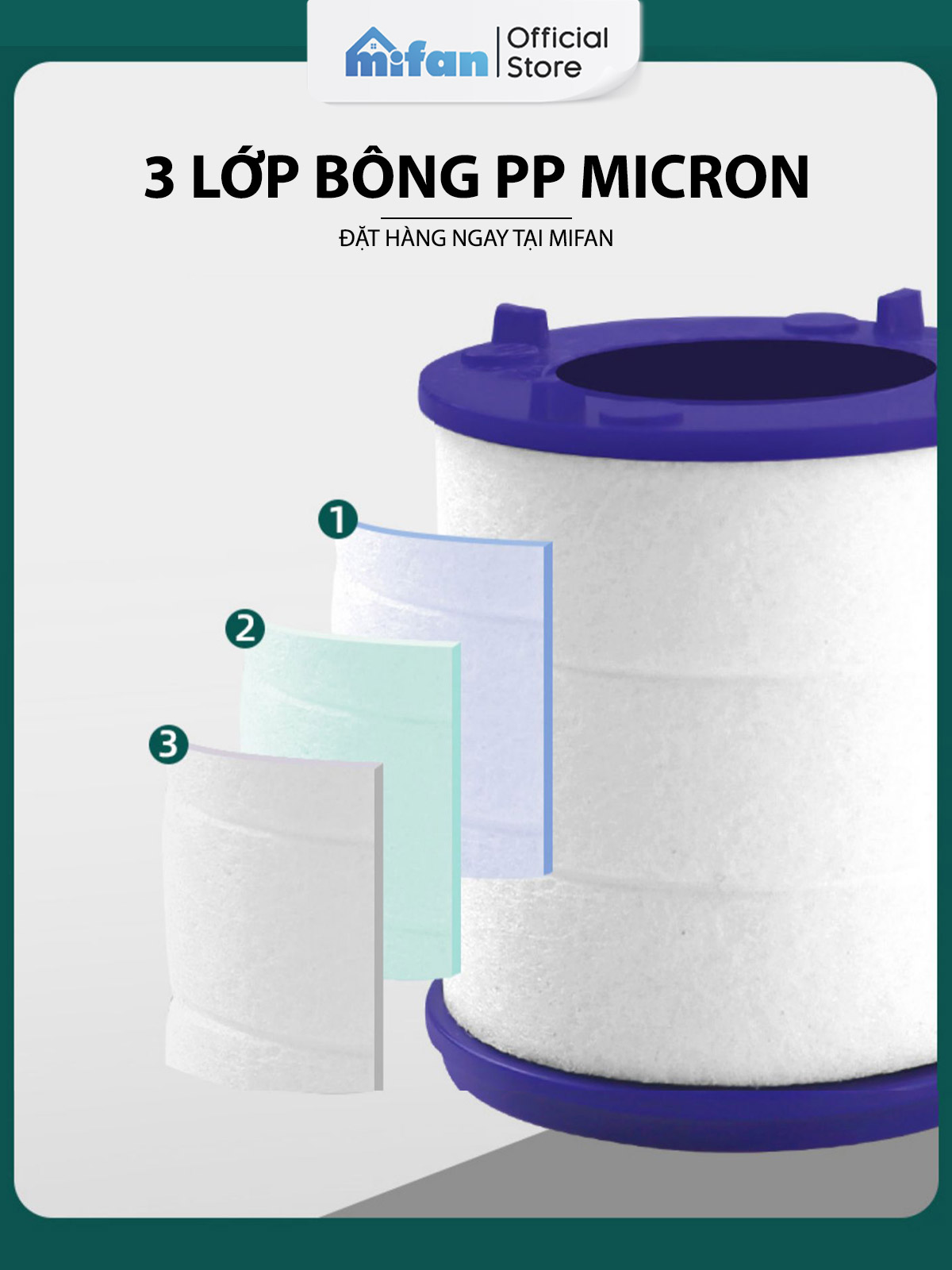 Mô tả Đầu vòi rửa bát tăng áp lọc nước 3 chế độ phun Mifan - Lõi PP loại bỏ cặn bẩn, clo, màu và mùi, cổ xoay 360 bồn rửa chén - 6