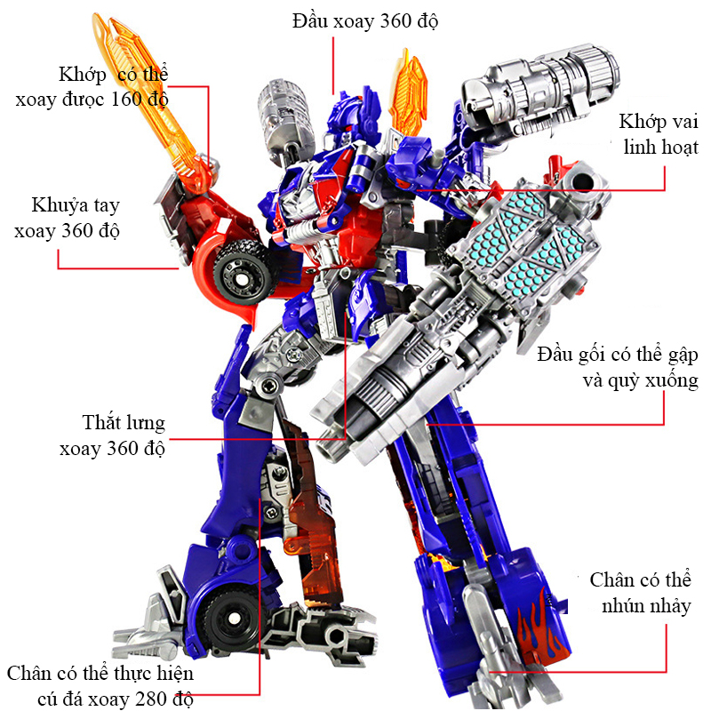 Mô tả Đồ chơi robot biến hình Transformer Optimus Blumbee KAVY chất liệu hợp kim và nhựa, kích thước lớn - 3