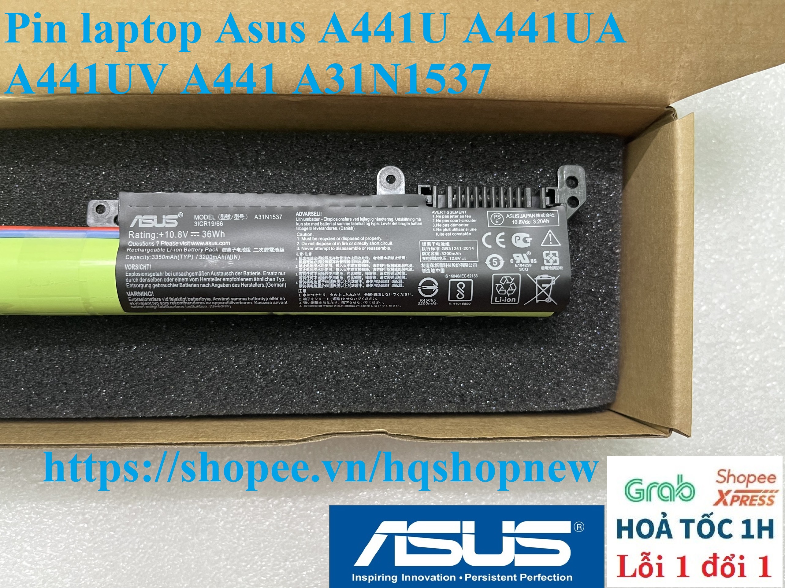 ⚡️[Pin zin] Pin laptop Asus A441U A441UA A441UV A441 A31N1537 | Shopee ...