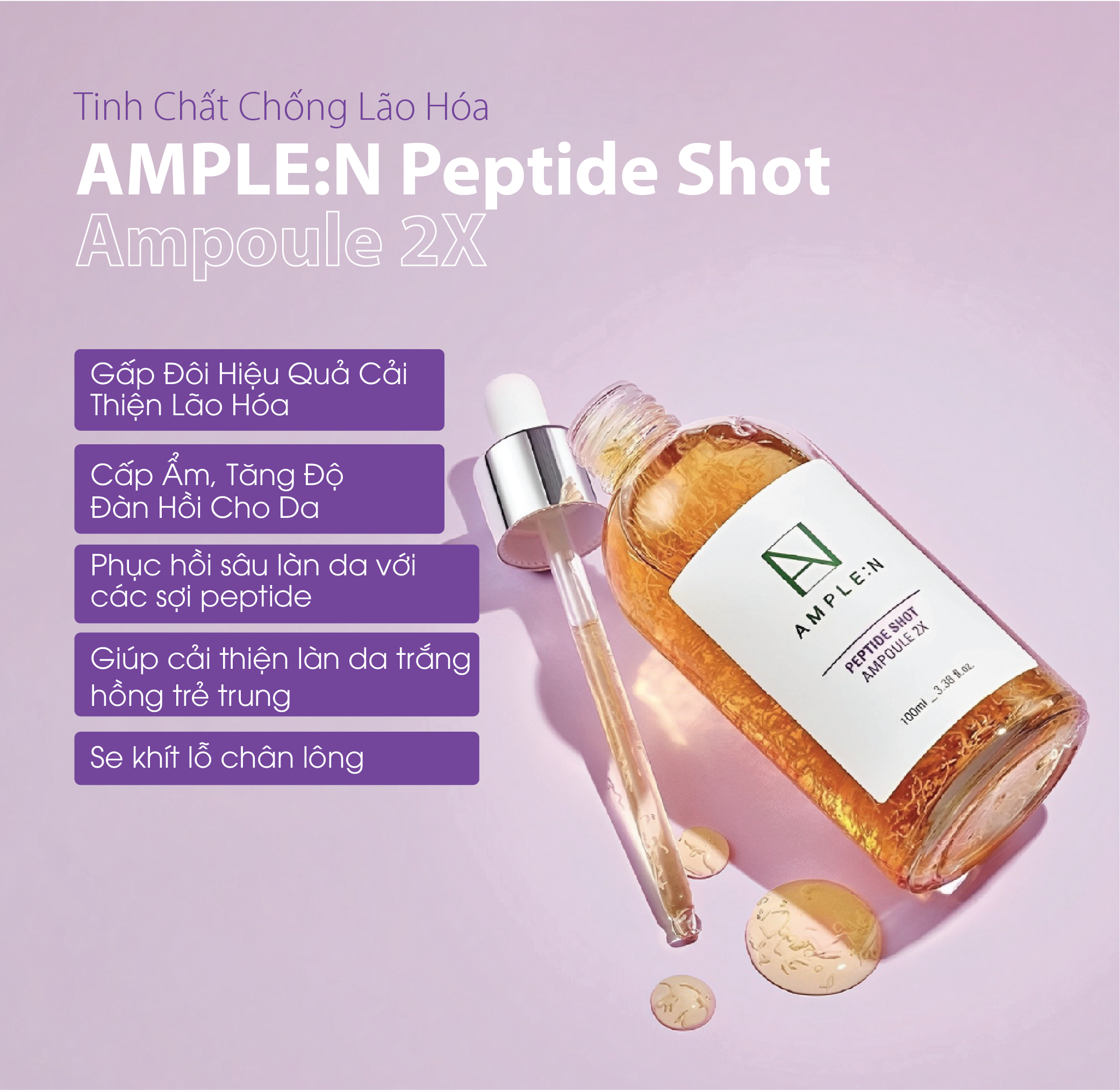 Mô tả Tinh Chất Chống Lão Hóa AMPLE:N Peptide Shot Ampoule 2X 100ML - 2