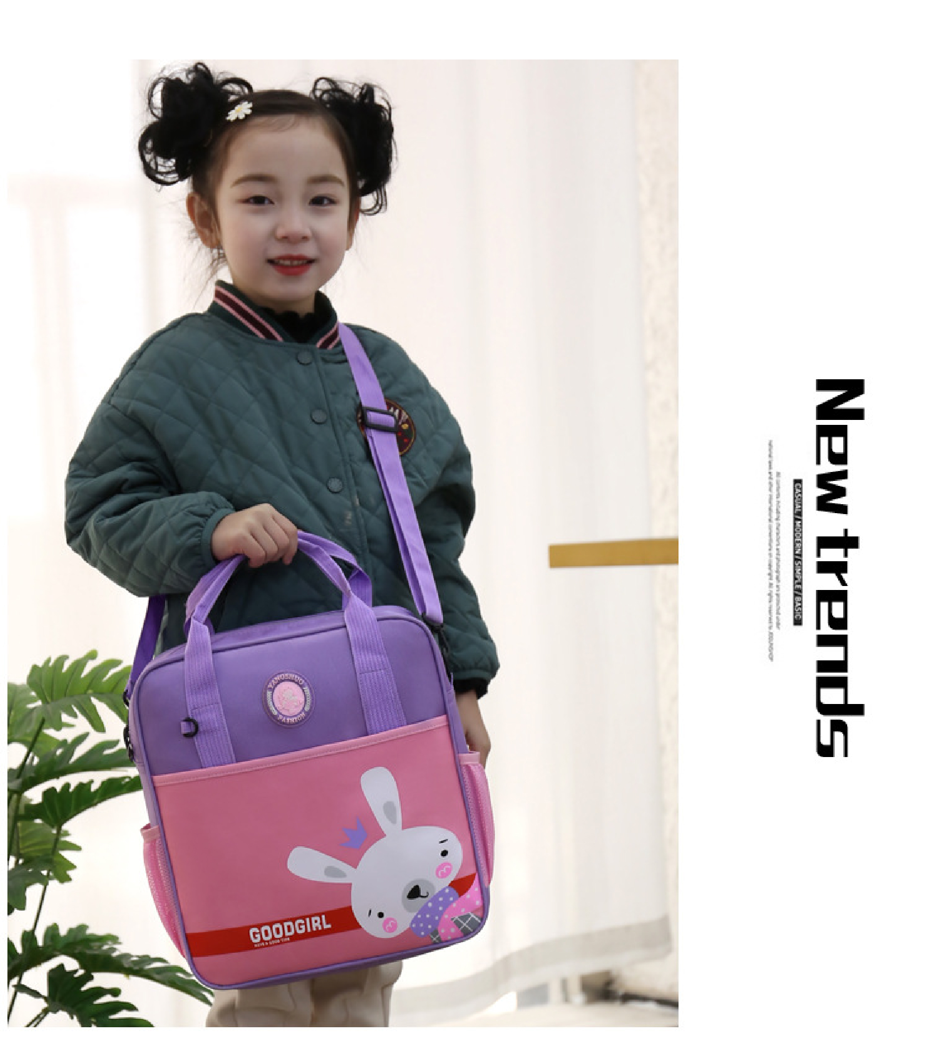 Mô tả Túi xách cho bé đi học thêm đeo chéo và đeo balo 1989KIDS SHOP đựng đồ dùng sách vở phù hợp nhất cho bé cấp 1 - 2