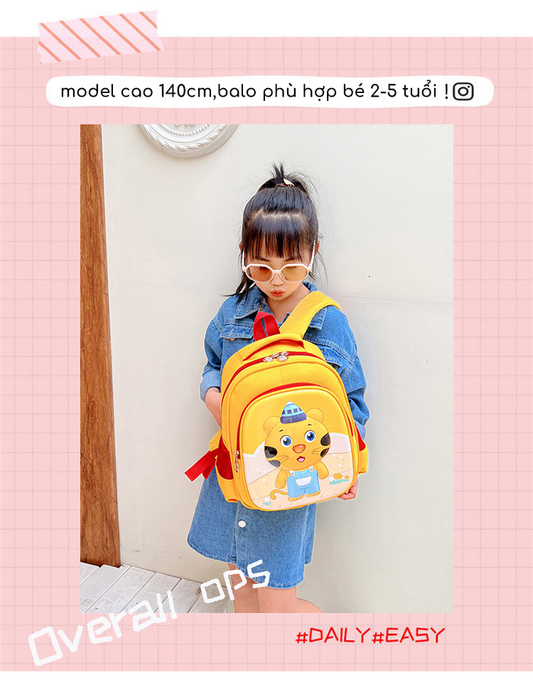 Mô tả Balo trẻ em từ 2 đến 5 tuổi 1989KIDS Balo cho bé mầm non đi học chất liệu nhựa Eva chống thấm nước,siêu nhẹ,đáng yêu - 8