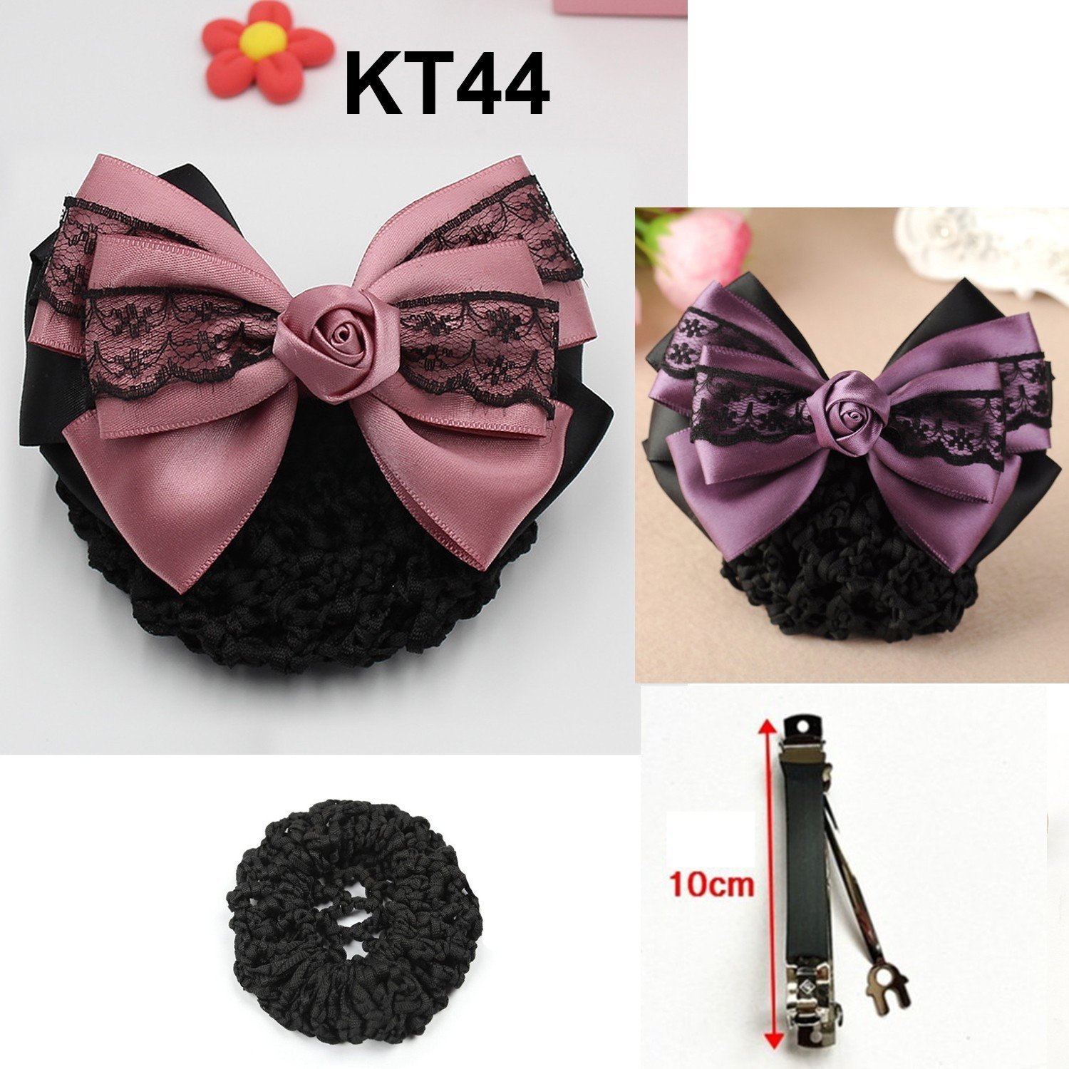 Mô tả GOTI Kẹp Búi Tóc Cao Cấp Đính Nơ Nhiều Màu Kiểu Kẹp Tóc Có Búi Lưới Xinh Xắn Công Sở, Y Tá  KT37 - 4