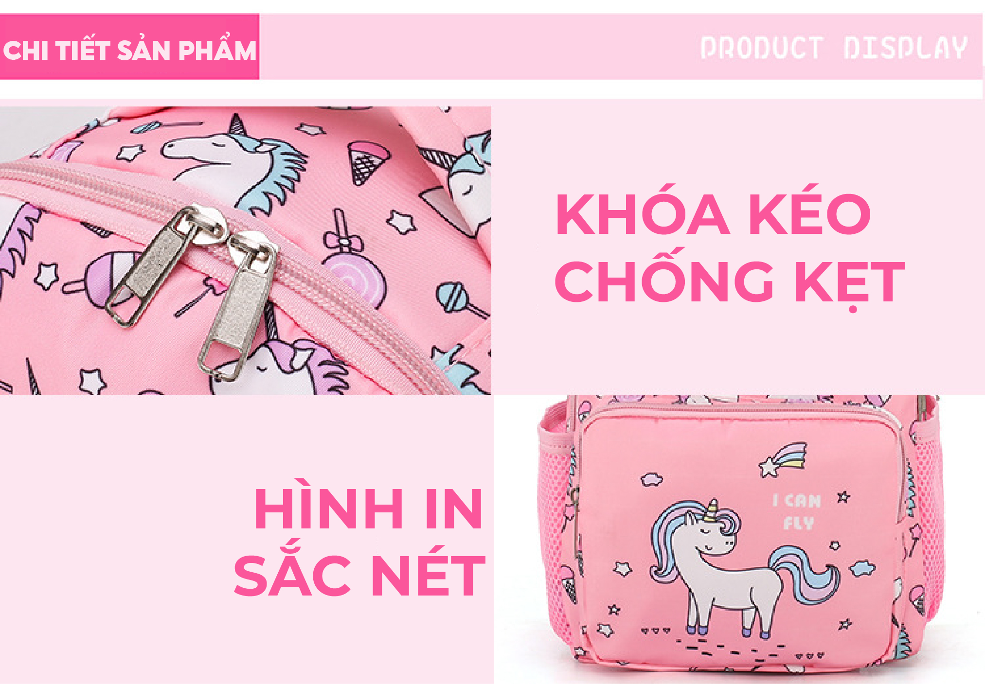 Mô tả Balo cho bé gái  đi học mẫu giáo mầm non 1989KIDS SHOP siêu nhẹ,chống thấm nước,đáng yêu,kích thước 27cm* 10cm*20cm - 4