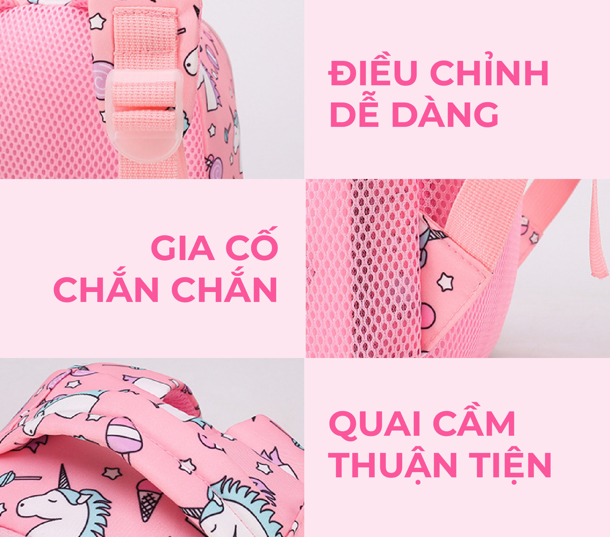 Mô tả Balo cho bé gái  đi học mẫu giáo mầm non 1989KIDS SHOP siêu nhẹ,chống thấm nước,đáng yêu,kích thước 27cm* 10cm*20cm - 6