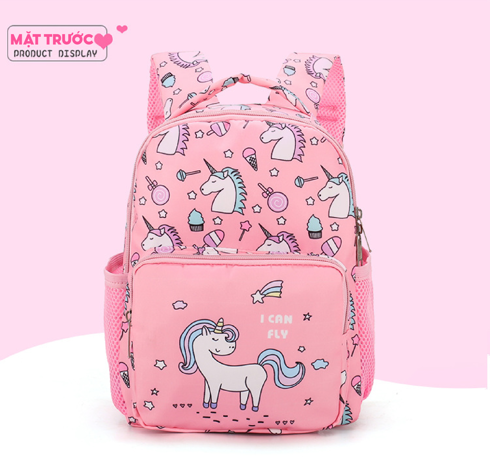Mô tả Balo cho bé gái  đi học mẫu giáo mầm non 1989KIDS SHOP siêu nhẹ,chống thấm nước,đáng yêu,kích thước 27cm* 10cm*20cm - 7