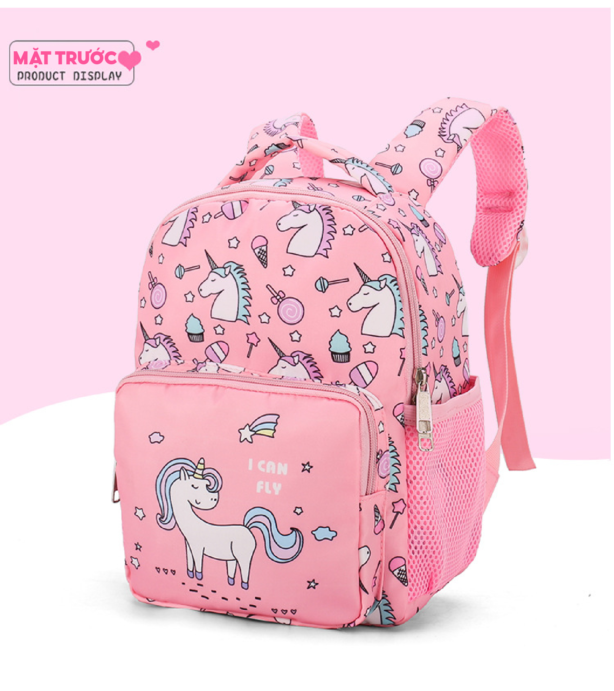 Mô tả Balo cho bé gái  đi học mẫu giáo mầm non 1989KIDS SHOP siêu nhẹ,chống thấm nước,đáng yêu,kích thước 27cm* 10cm*20cm - 8