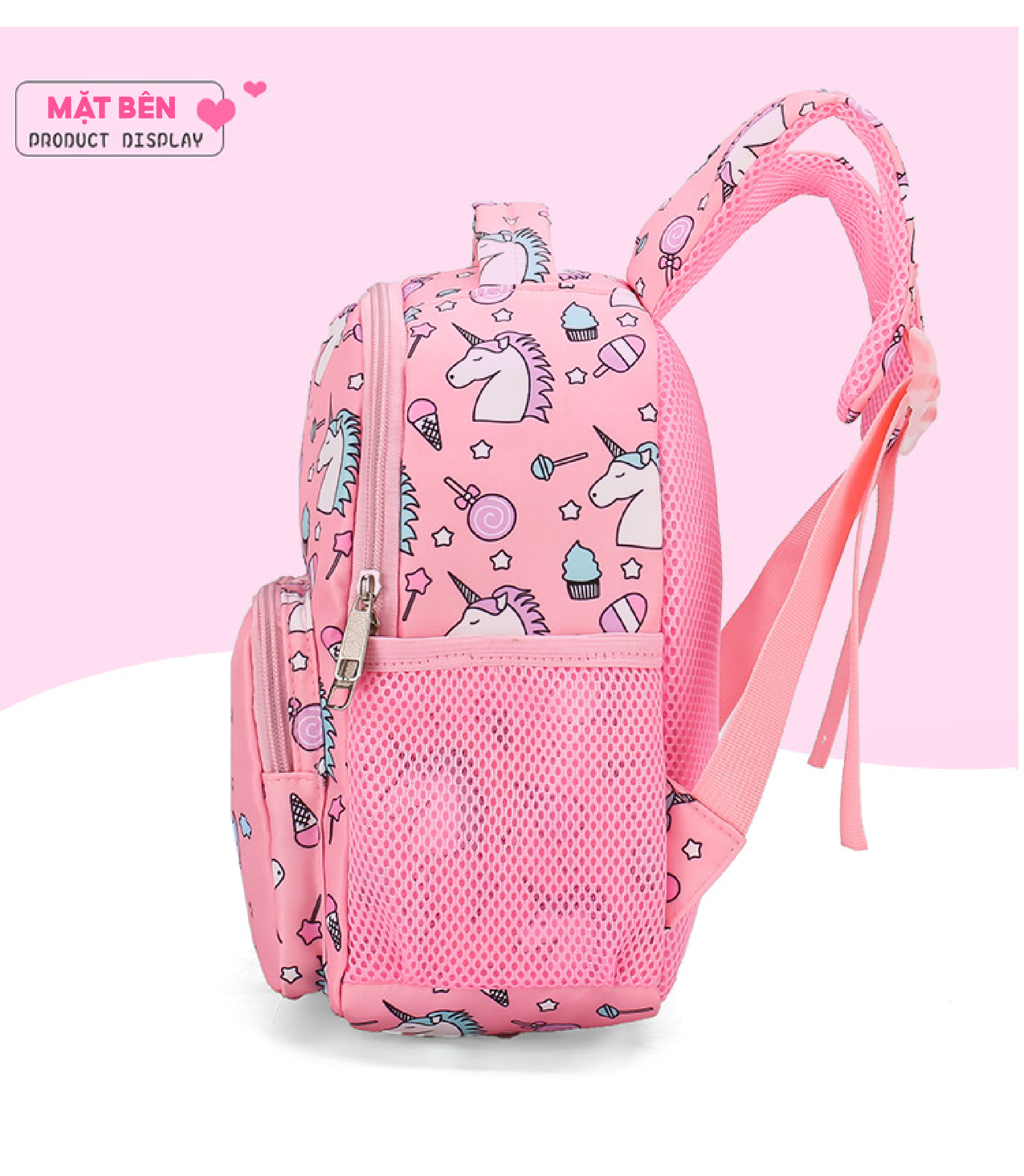 Mô tả Balo cho bé gái  đi học mẫu giáo mầm non 1989KIDS SHOP siêu nhẹ,chống thấm nước,đáng yêu,kích thước 27cm* 10cm*20cm - 9