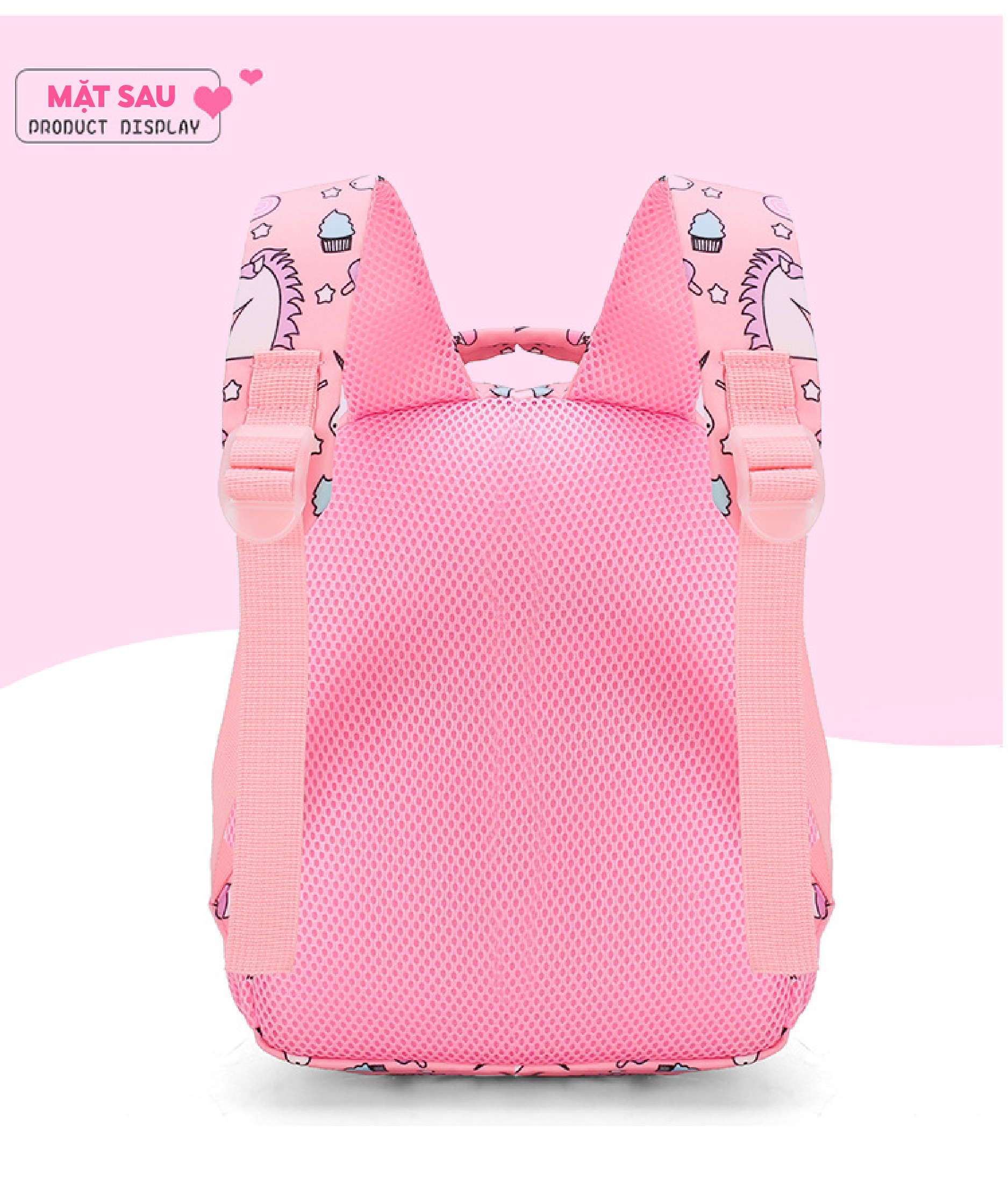 Mô tả Balo cho bé gái  đi học mẫu giáo mầm non 1989KIDS SHOP siêu nhẹ,chống thấm nước,đáng yêu,kích thước 27cm* 10cm*20cm - 10