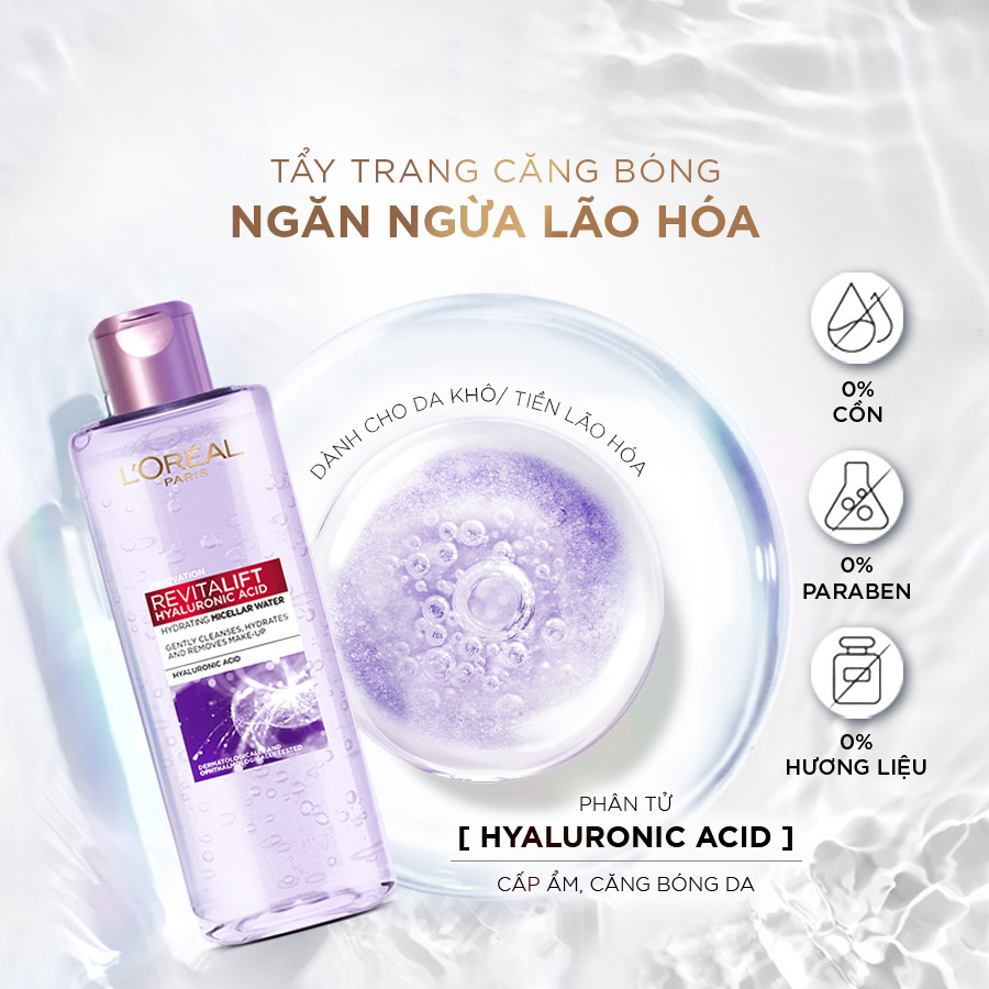 Mô tả Nước tẩy trang và làm sạch sâu 3-in-1 L'Oreal Paris  Micellar Water 400ml - 5
