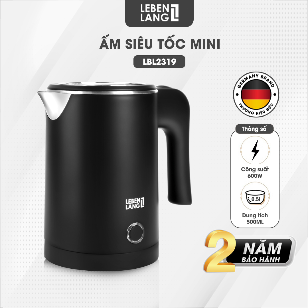 Ấm siêu tốc mini Lebenlang LBL2319 - Thiết kế nhỏ gọn