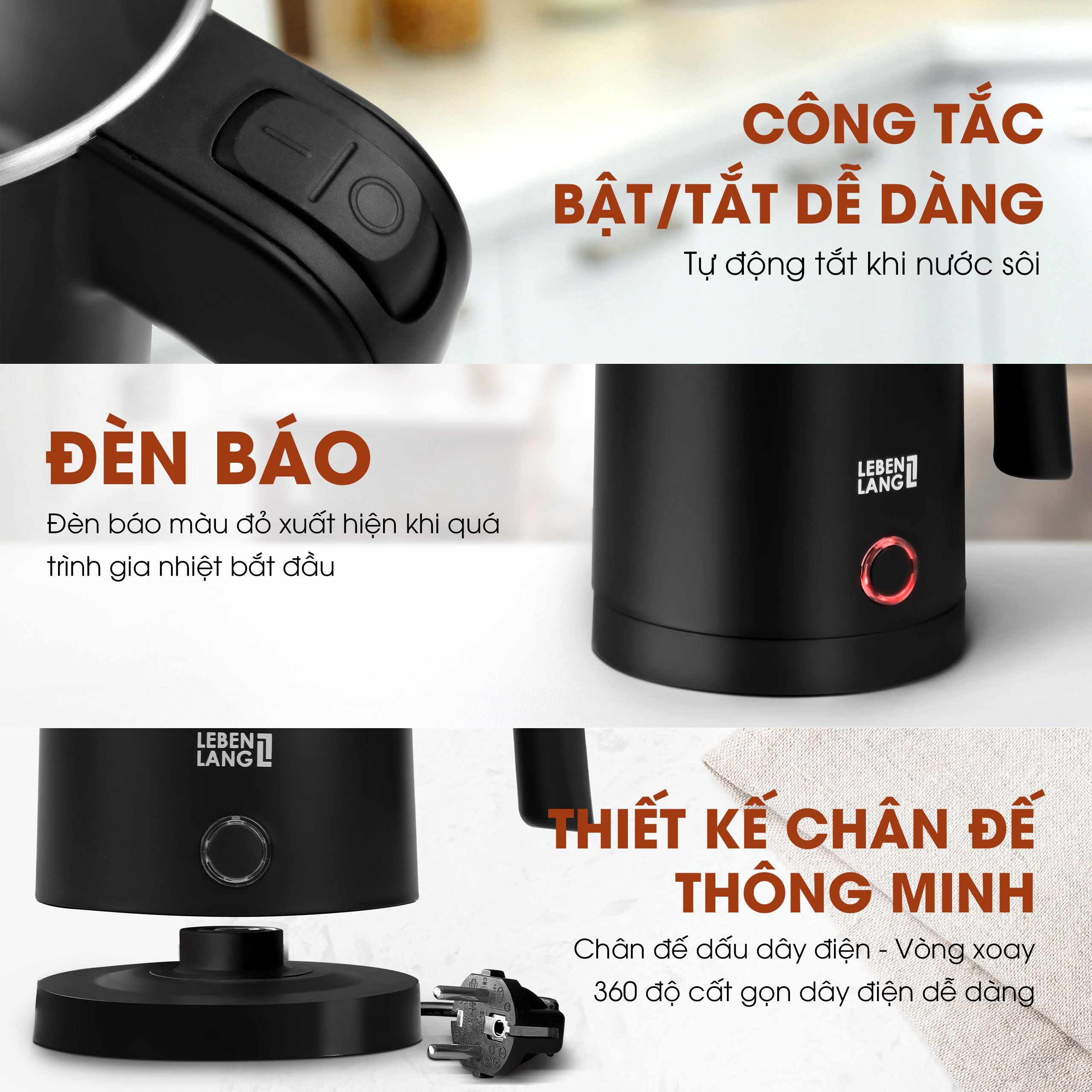 Ấm siêu tốc Lebenlang LBL2319 - Tính năng