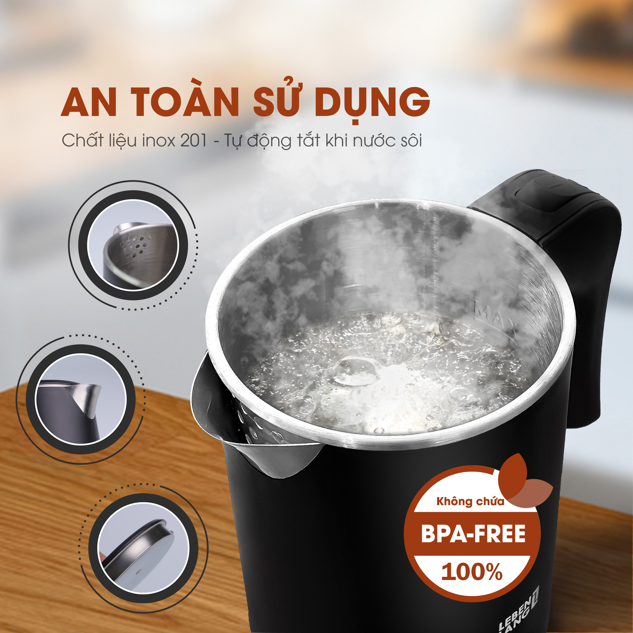 Ấm siêu tốc Lebenlang LBL2319 - Thông số