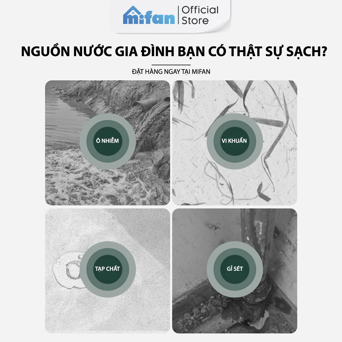 Mô tả Lõi lọc bông PP thay thế đầu vòi rửa bát Mifan - Lọc nước tại vòi, làm sạch canxi, clo, cặn bẩn, tạp chất trong nước - 1