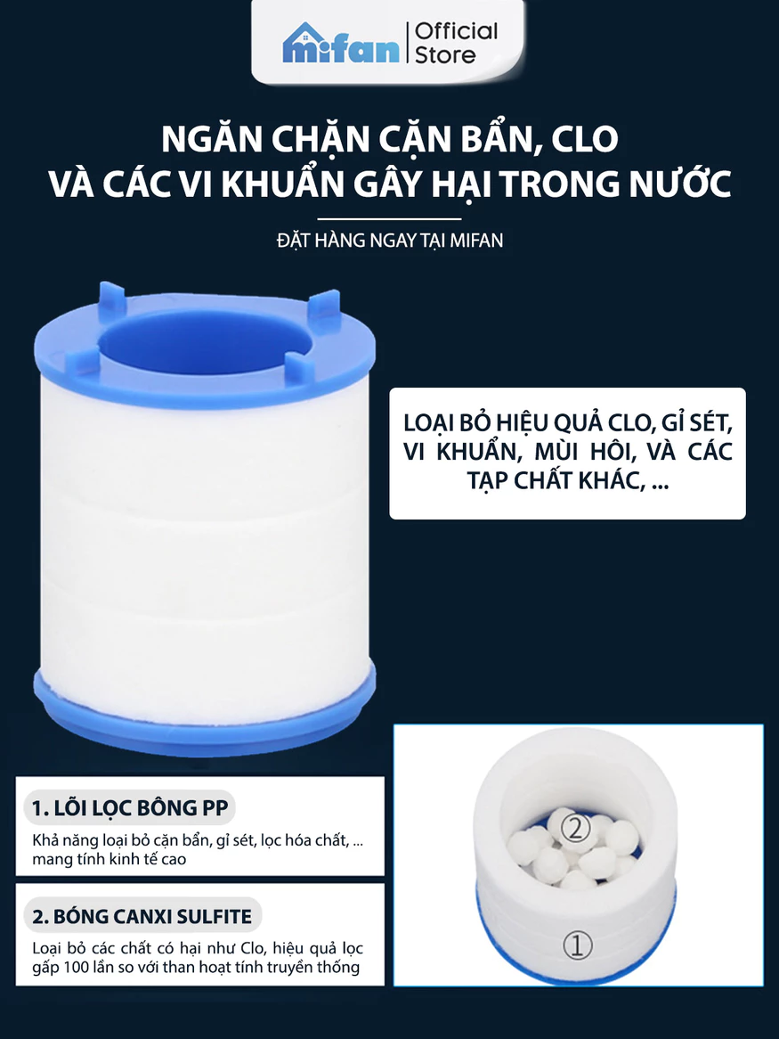Khả năng lọc sạch cặn bẩn nhìn thấy
