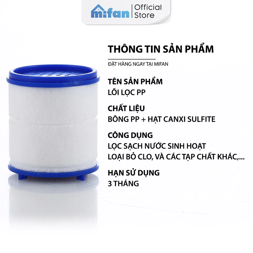 Thông tin sản phẩm lõi lọc Mifan