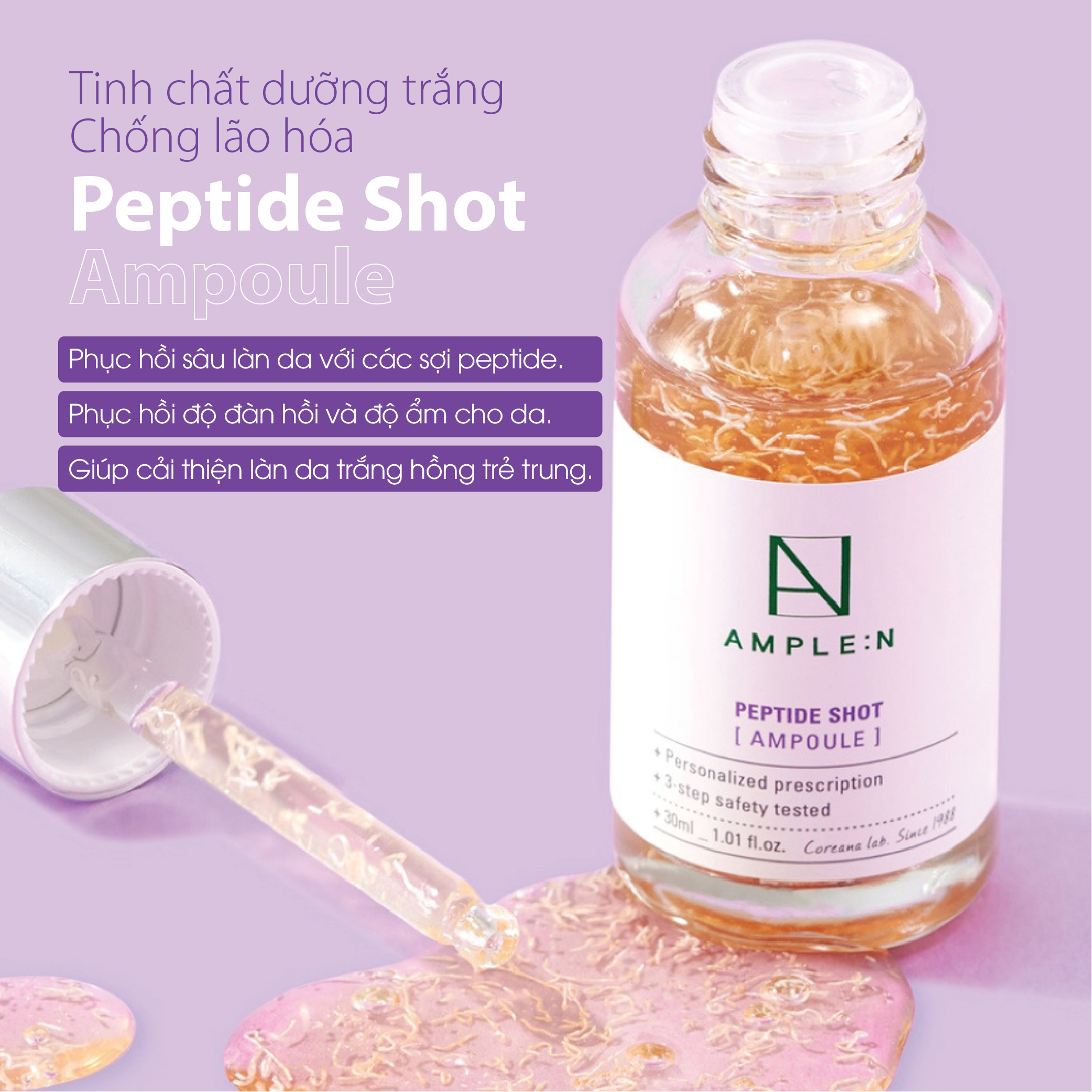 Mô tả Tinh Chất Dưỡng Trắng, Chống Lão Hóa AMPLE:N Peptide Shot Ampoule - 1
