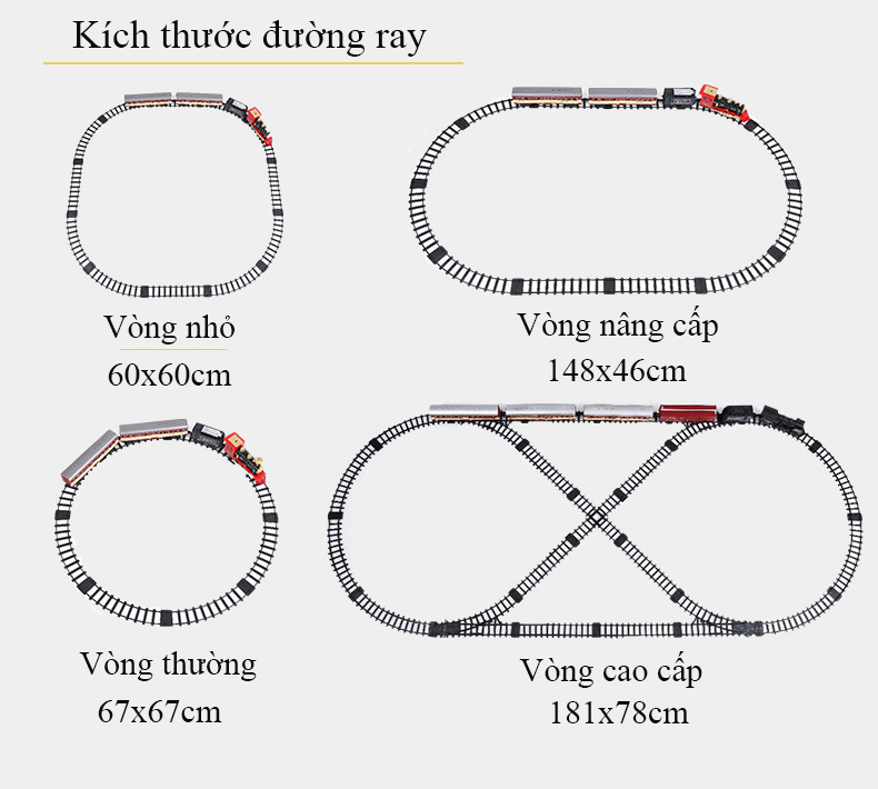 Mô tả Bộ đồ chơi đường ray xe lửa cổ điển KAVY phun được khói chất liệu hợp kim có nhạc và đèn - 4