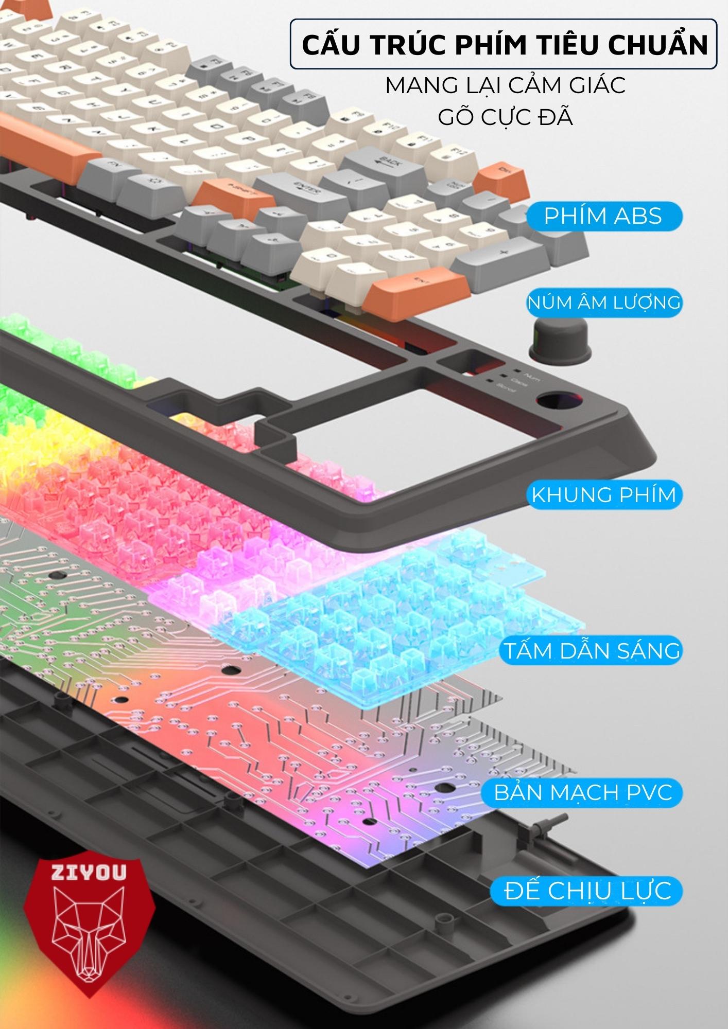 Mô tả Bàn Phím Máy Tính Giả Cơ Gaming K82 LED LIGHT 7 Màu Cực Đẹp Gõ Cực Đã Dùng Chơi Game, Văn Phòng - 7