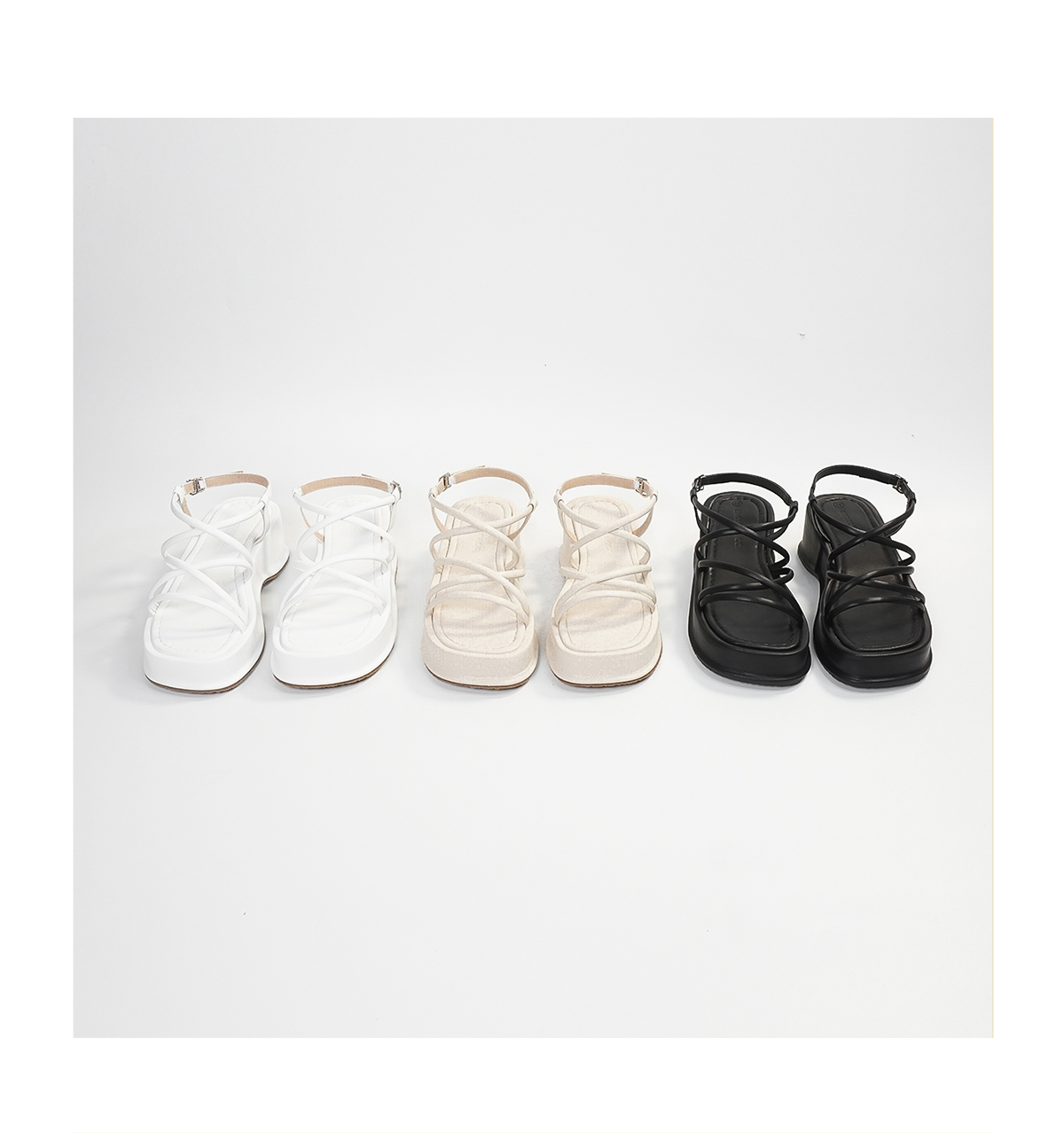 Mô tả Erosska - Giày sandal nữ đế xuồng phối dây quai mảnh thiết kế basic màu nude cao 6cm - SB014 - 3