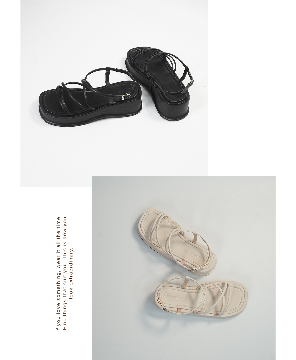 Mô tả Erosska - Giày sandal nữ đế xuồng phối dây quai mảnh thiết kế basic màu nude cao 6cm - SB014 - 4