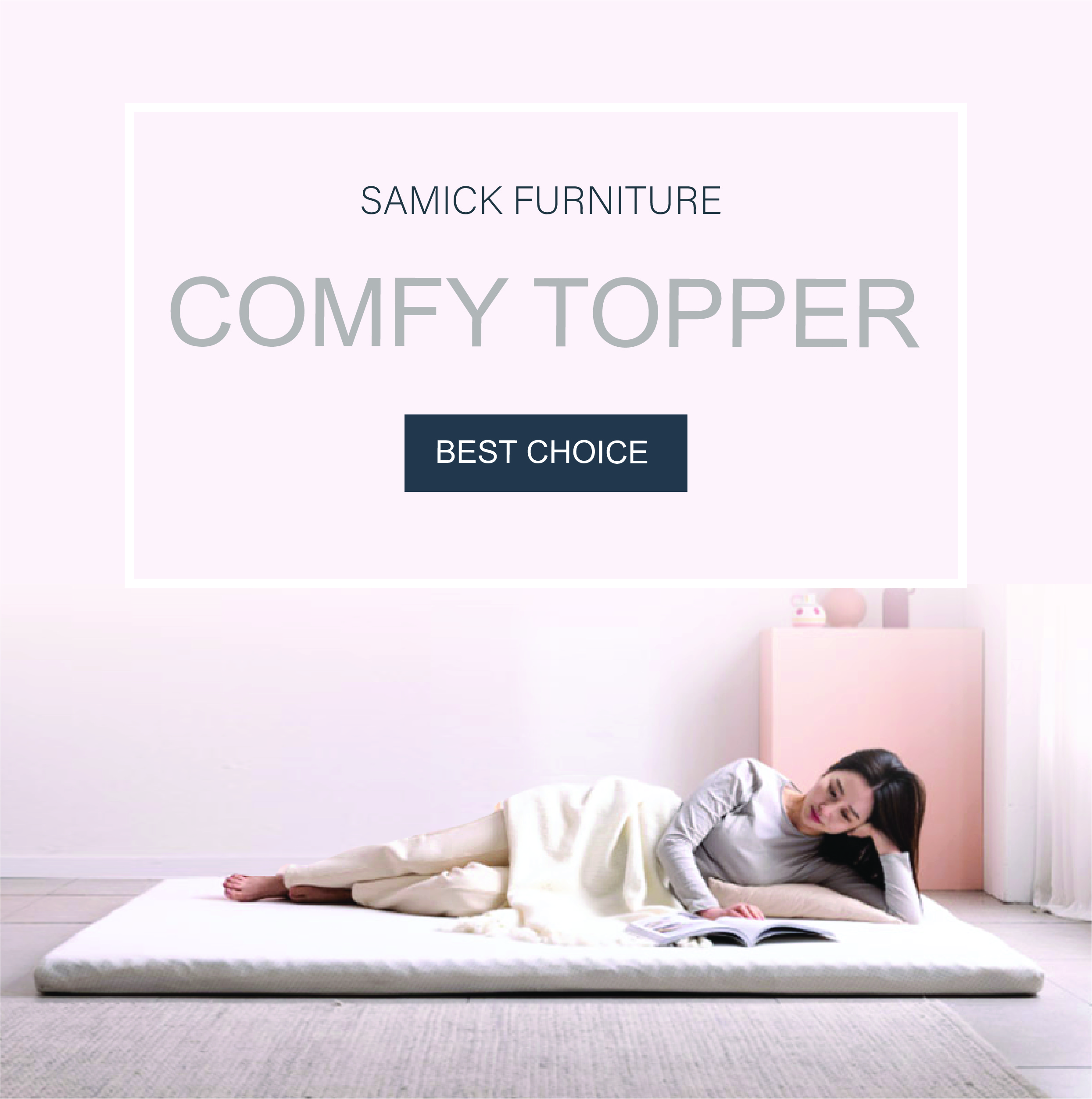 Mô tả Nệm Tăng Tiện Nghi SAMICK COMFY TOPPER Hàn Quốc - Tấm làm mát và tăng độ êm cho nệm - 1