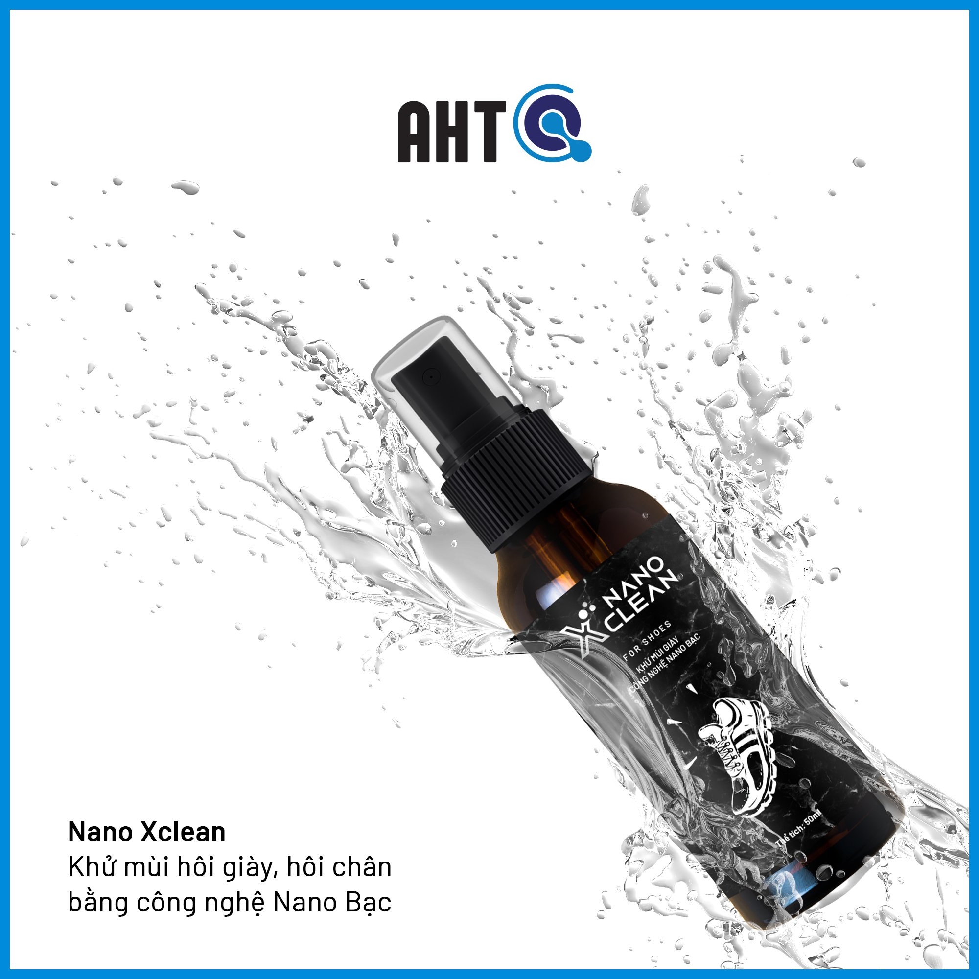 Mô tả Chai xịt giày diệt khuẩn khử mùi hôi giày, khử mùi hôi chân Nano Xclean For Shoes 50ml-Hương Bạc Hà -Nano Bạc AHT Corp - 1