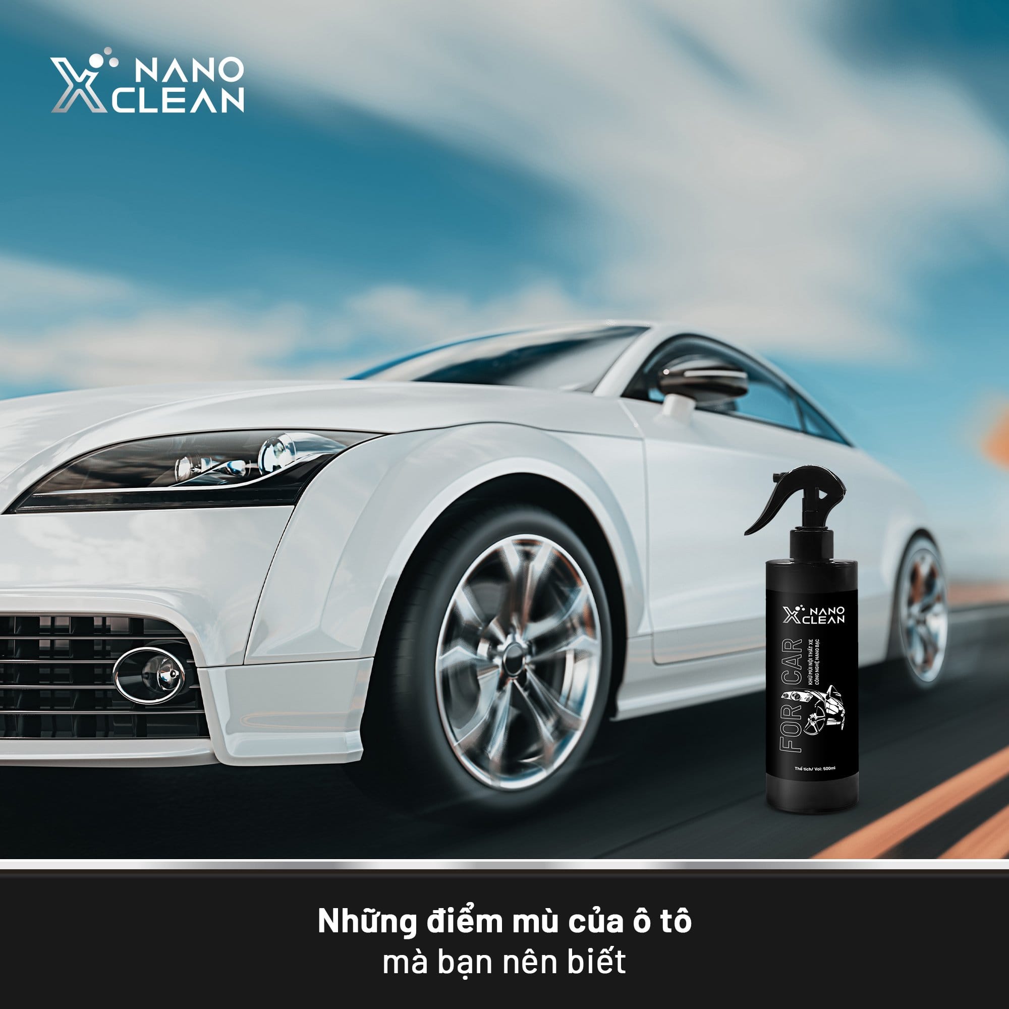 Chai xịt khử mùi xe hơi Nano Bạc