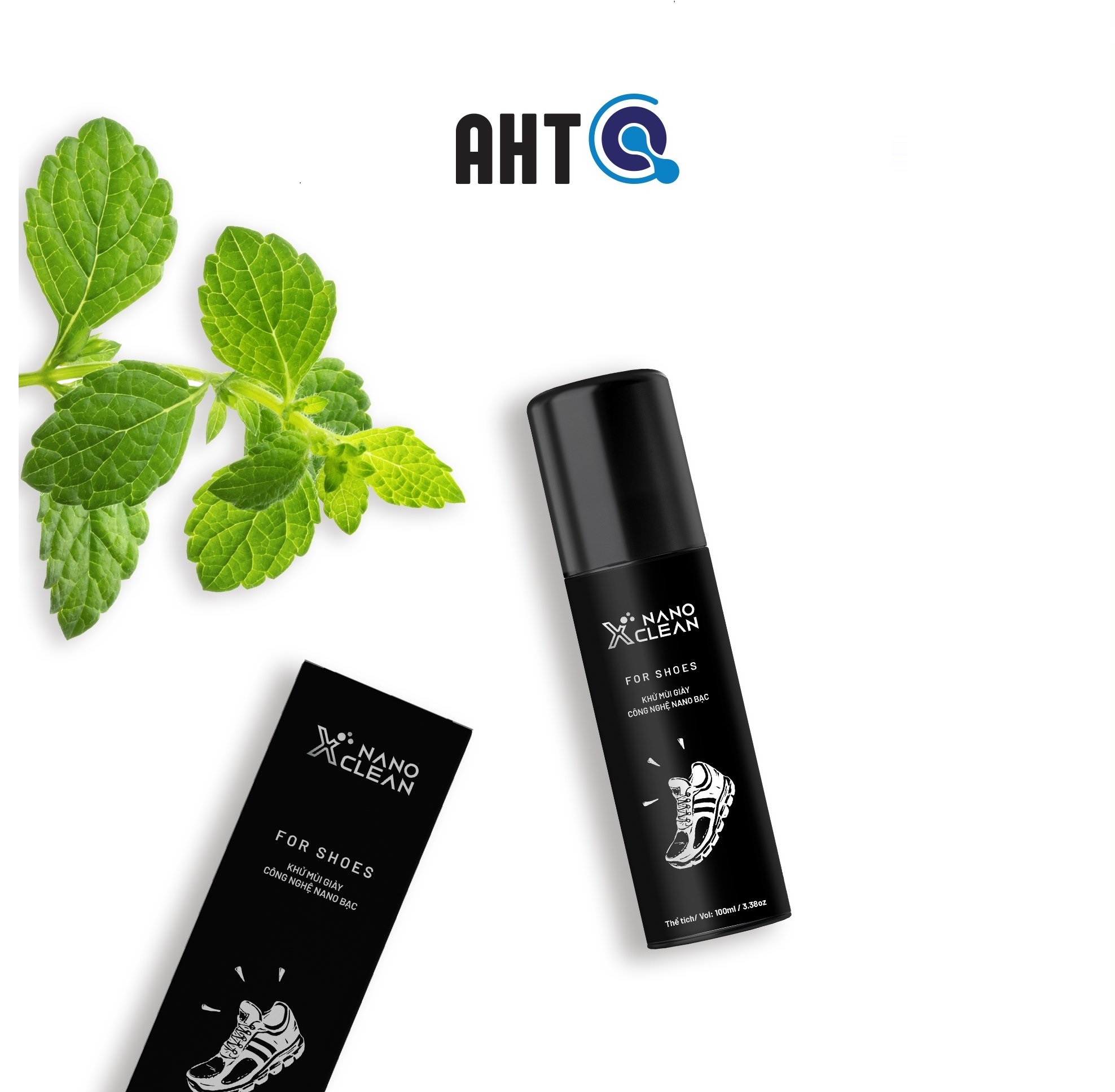 Mô tả Chai xịt giày diệt khuẩn khử mùi hôi giày, hôi chân Nano Xclean For Shoes 100ml Hương Bạc Hà - Nano Bạc AHT Corp (AHTC) - 1