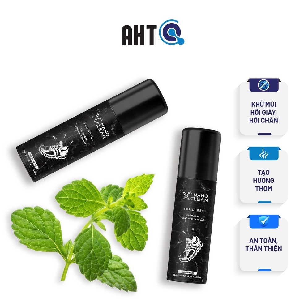 Mô tả chai xịt giày diệt khuẩn khử mùi hôi giày, hôi chân Nano Xclean For Shoes - Nano Bạc AHT Corp (AHTC) 100ml - 1