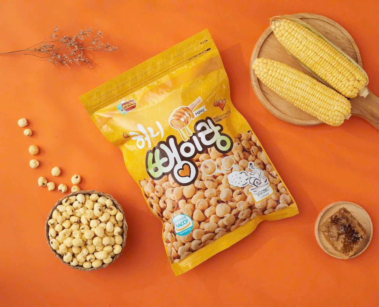 Bắp Rang Bơ Phô Mai Mật Ong Food Channel Hàn Quốc Snack Bắp Túi 250g ...