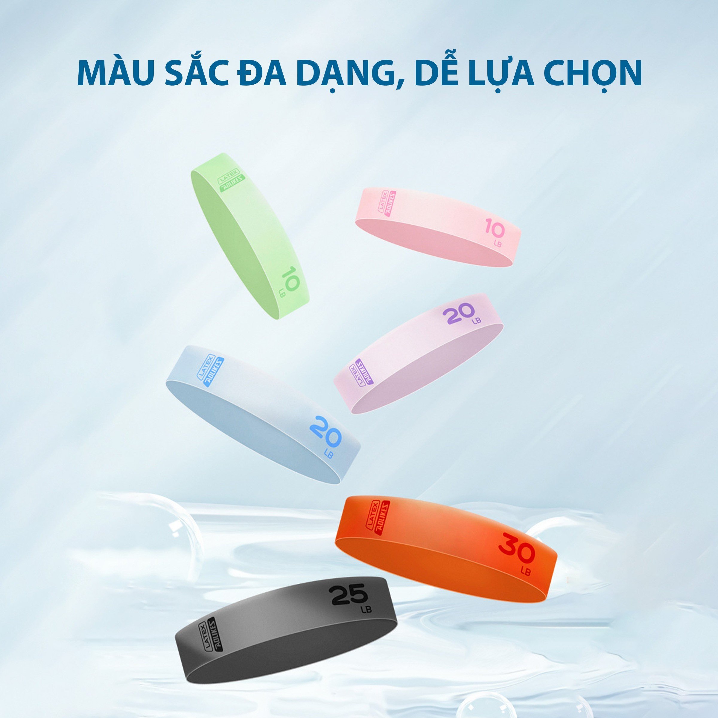 Mô tả Dây kháng lực, miniband tập tay, mông cao su Aolikes 3601 - 6