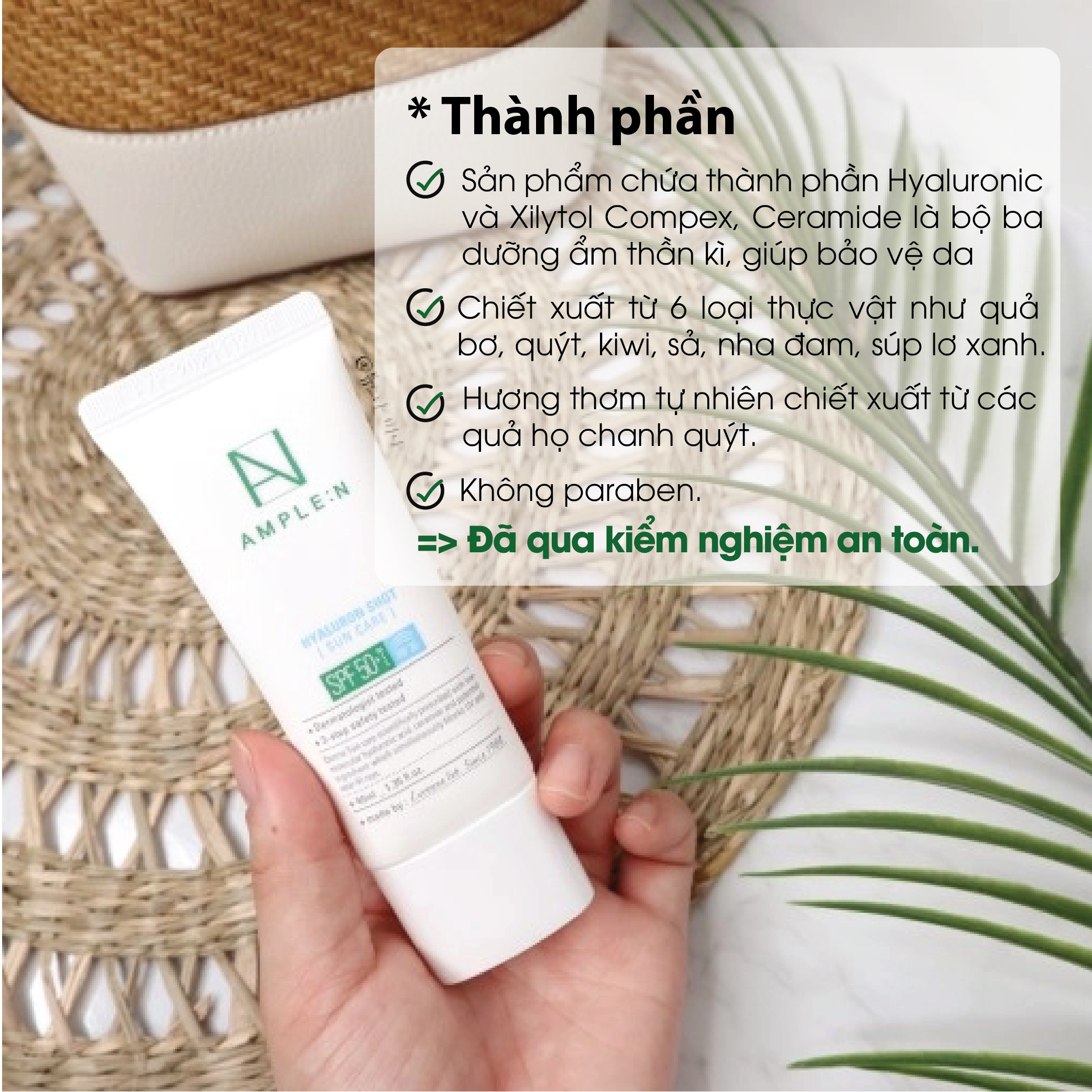 Mô tả Kem Chống Nắng Cấp Ẩm Dành Cho Da Khô AMPLE:N Hyaluronshot Suncare SPF50+/PA+++ - 3